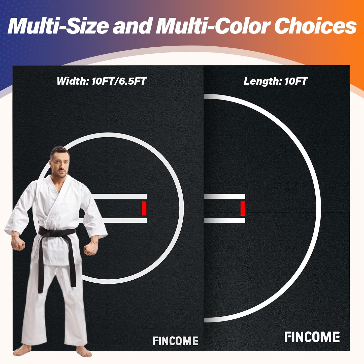 Wrestling Mat for Home Black Jiu Jitsu Wrestling Mats Durable Judo Mats for BJJ MMA Training Roll-Up Design Wrestling Mat for Grappling Martial Art Boxing Judo 10' x 6.5'