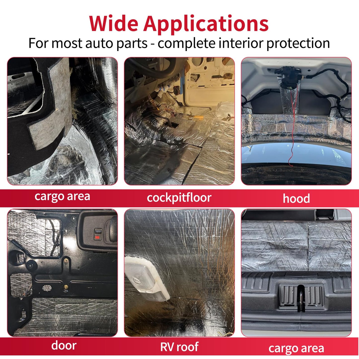 AggSound Sound Deading Material for Cars, 394mil(10mm) 107.64sqft Sound Deadening Mat - Automotive Noise Insulation and Vibration Dampening Material Foam for Auto Audio, Door, Roof, Floor and Trunk