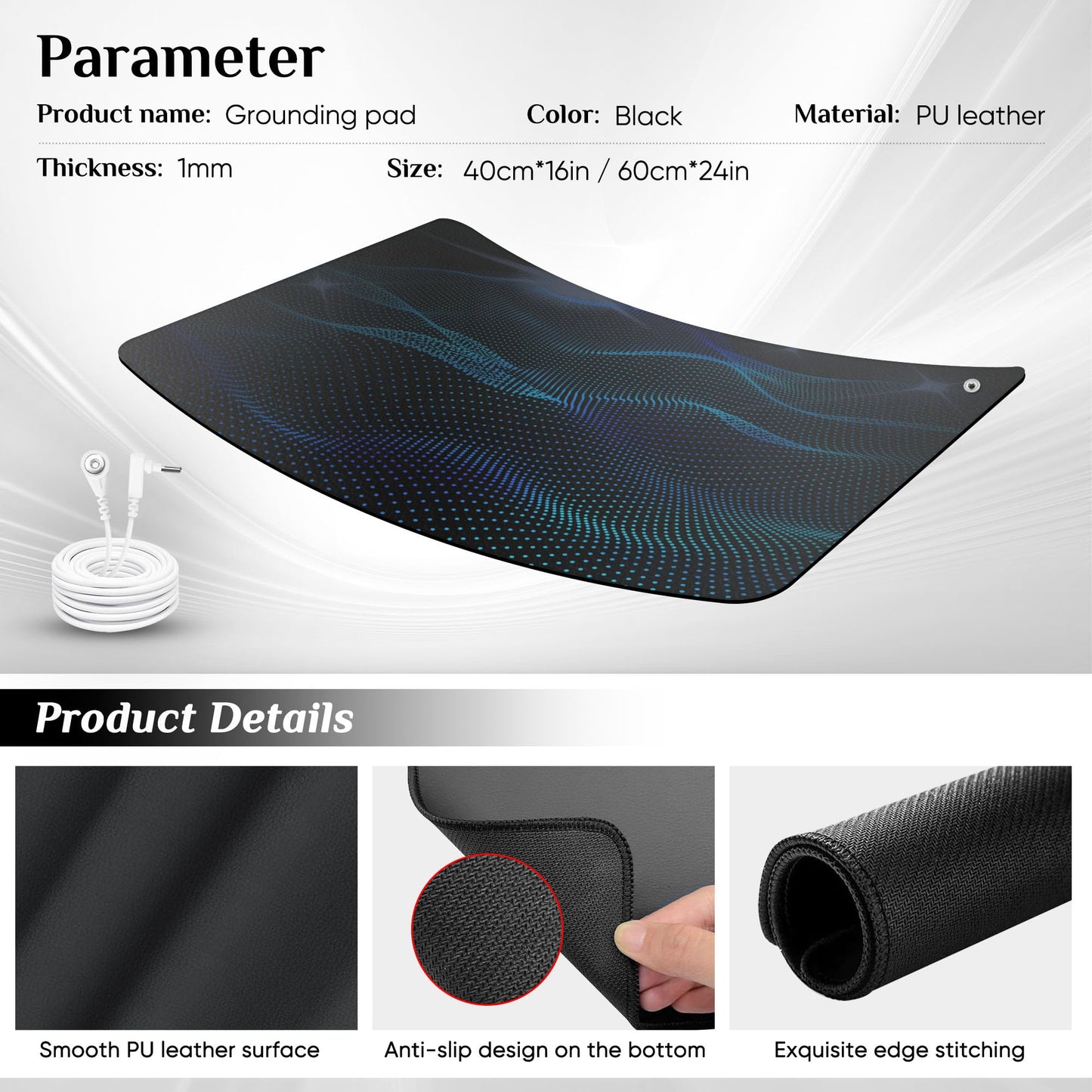 Grounding Mat for Sleep, Energy, Pain Relief, Inflammation, Balance, Wellness, Earth Connection Therapy for Indoor Grounding at Home, Office, or Work 16"x24"