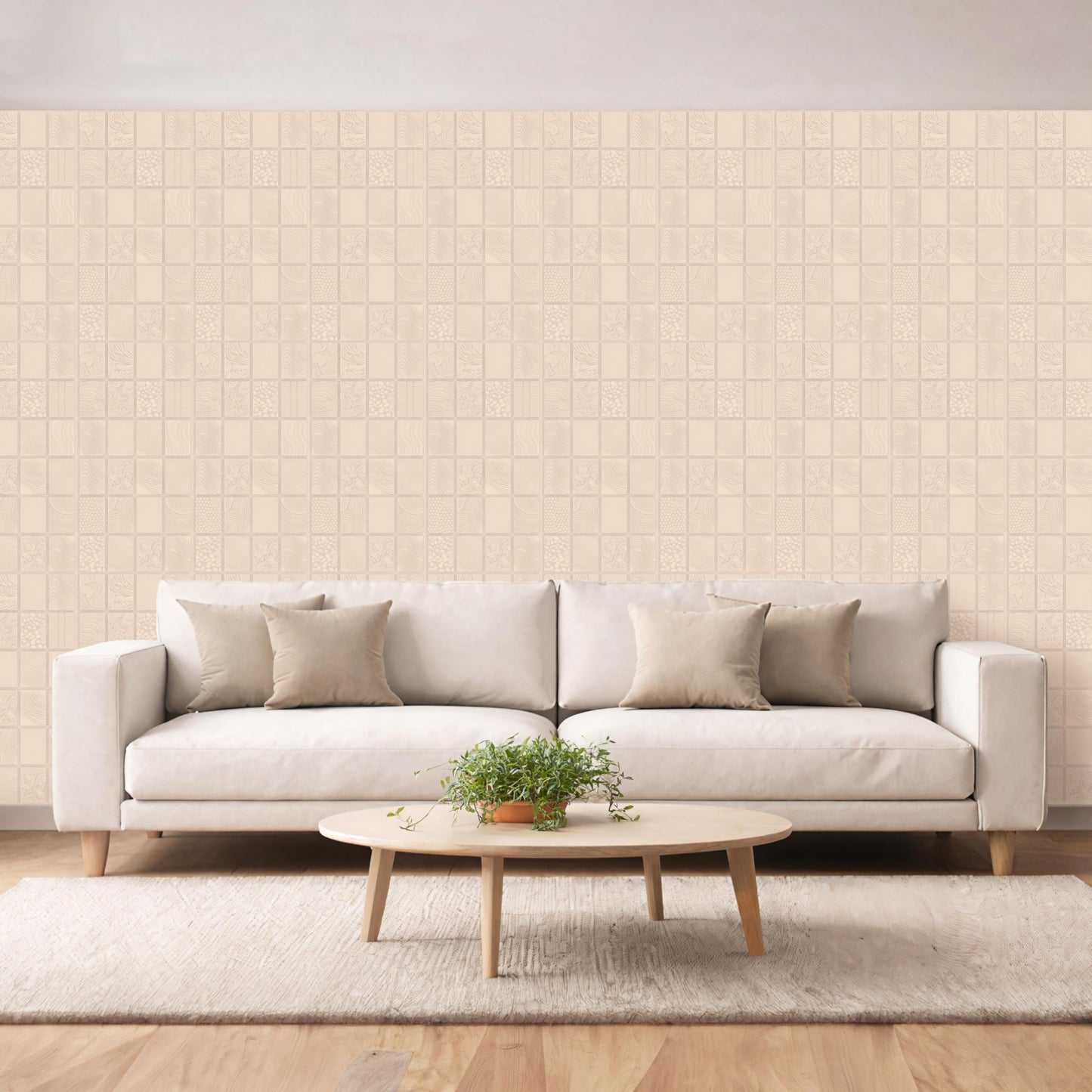 Dundee Deco 3D Peel and Stick Wall Panels - Soft-Touch Matte Finish, 1.6 ft X 3.4 ft, Thick Self-Adhesive Panels for Home & Commercial Interiors - Moccasin - Set of 10, Covers 55 sq ft