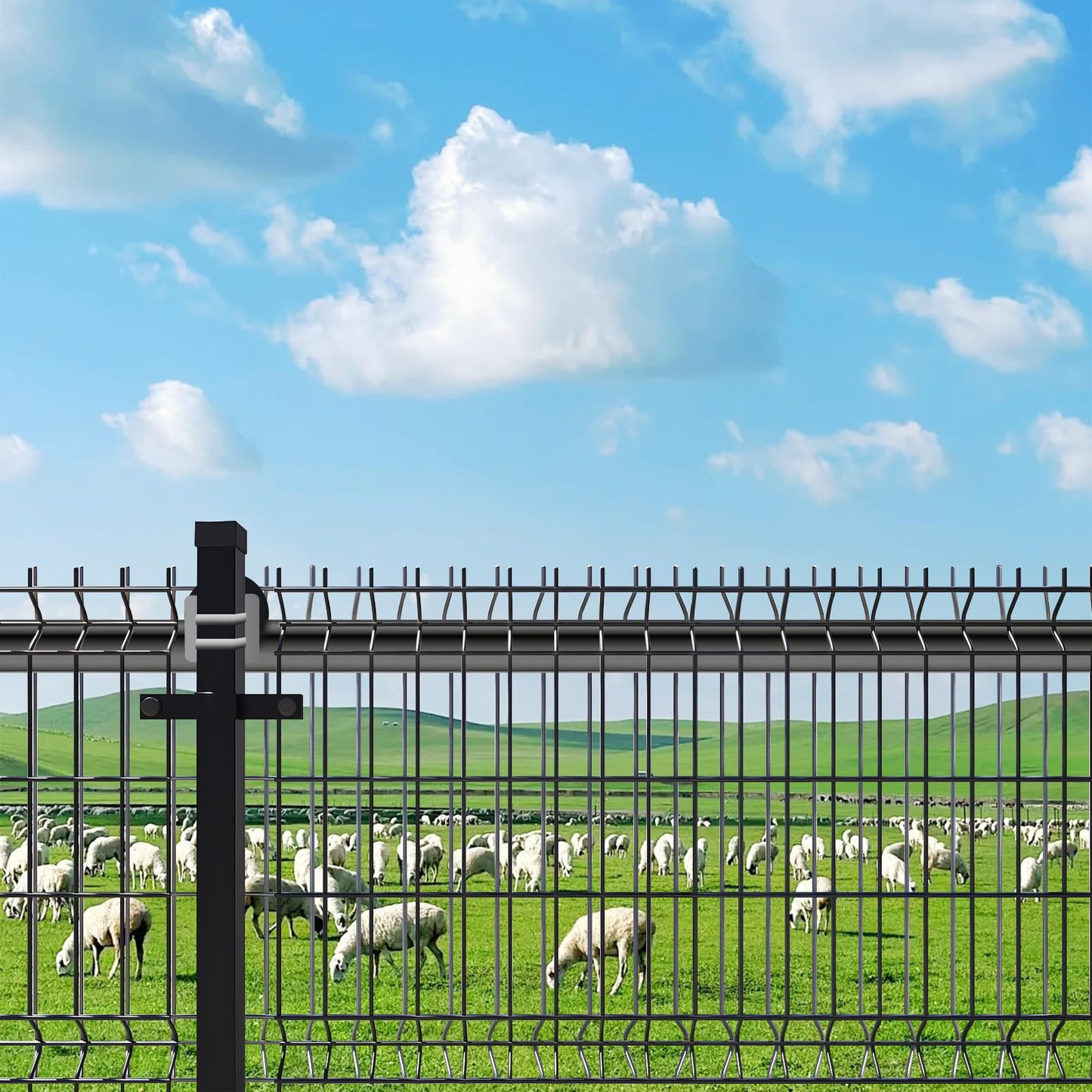 Sliding Gate Rollers, Nylon Cantilever Slide Gate, Rolling Cantilever, 4" Square Post × 2" Chain Link Fence Gate Frame, Slide Gate Roller Hardware - Pack of 4