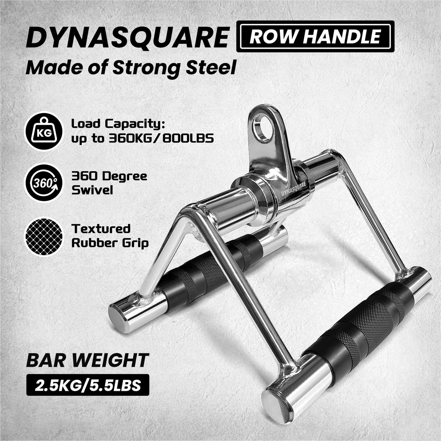 DYNASQUARE Tricep Press Down Cable Machine Attachment, Body Building, LAT Pulldown Attachments, Home Gym Accessories, Double D Handle, V Bar, Tricep Rope, Pull Down Bar