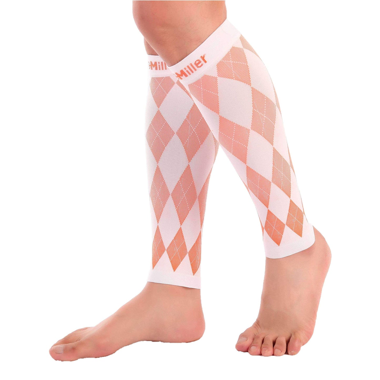 Doc Miller Calf Compression Sleeve 20–30 mmHg – Footless Socks for Circulation, Calf Support, Leg Pain Relief, Shin Splints & Varicose Veins, Men & Women, Running, Nurses, Travel (Argyle, 1 Pair)