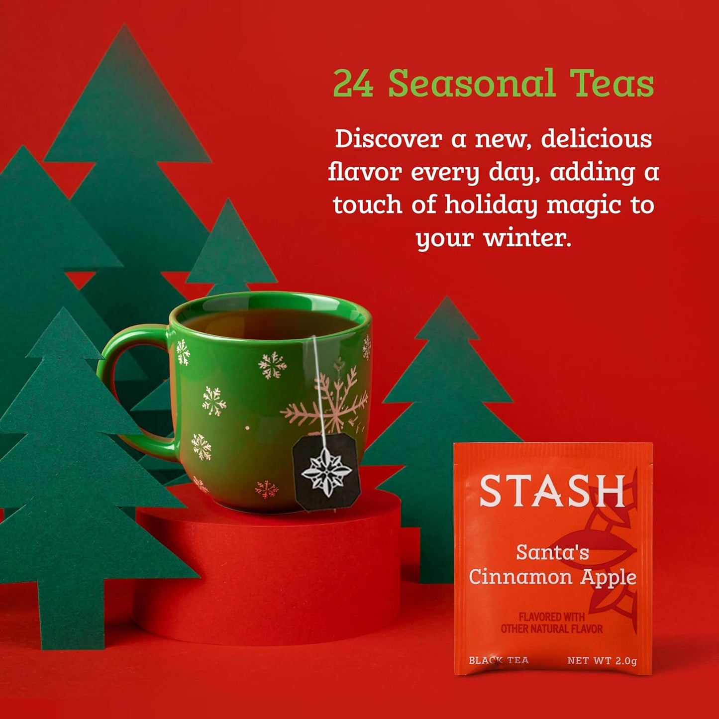 STASH Tea Advent Calendar - Premium Assorted Teas for a Festive Countdown | 24 Unique Flavors