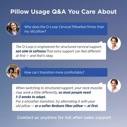 Bedsure Cervical Neck Pillow - Ergonomic Memory Foam for Side & Back Sleepers | Orthopedic Support for Pain Relief