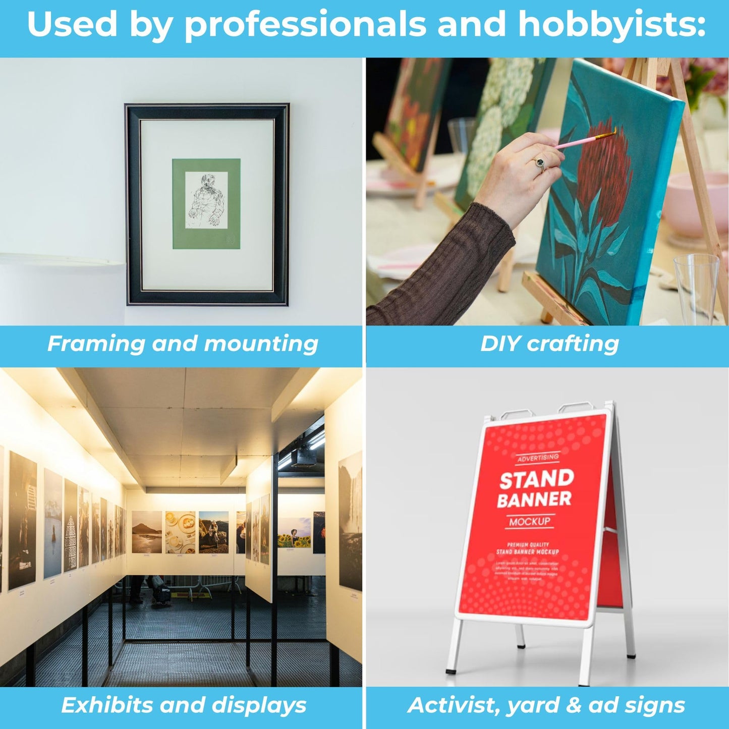 Cutplex Foam Board 13 x 19 x 1/8" – 50 Pack – Thick Regular White Foam Board – Rigid Lightweight Panel – Smooth White Surface for Signs, Mounting & Displays – Professional Graphic Arts & Exhibit Board