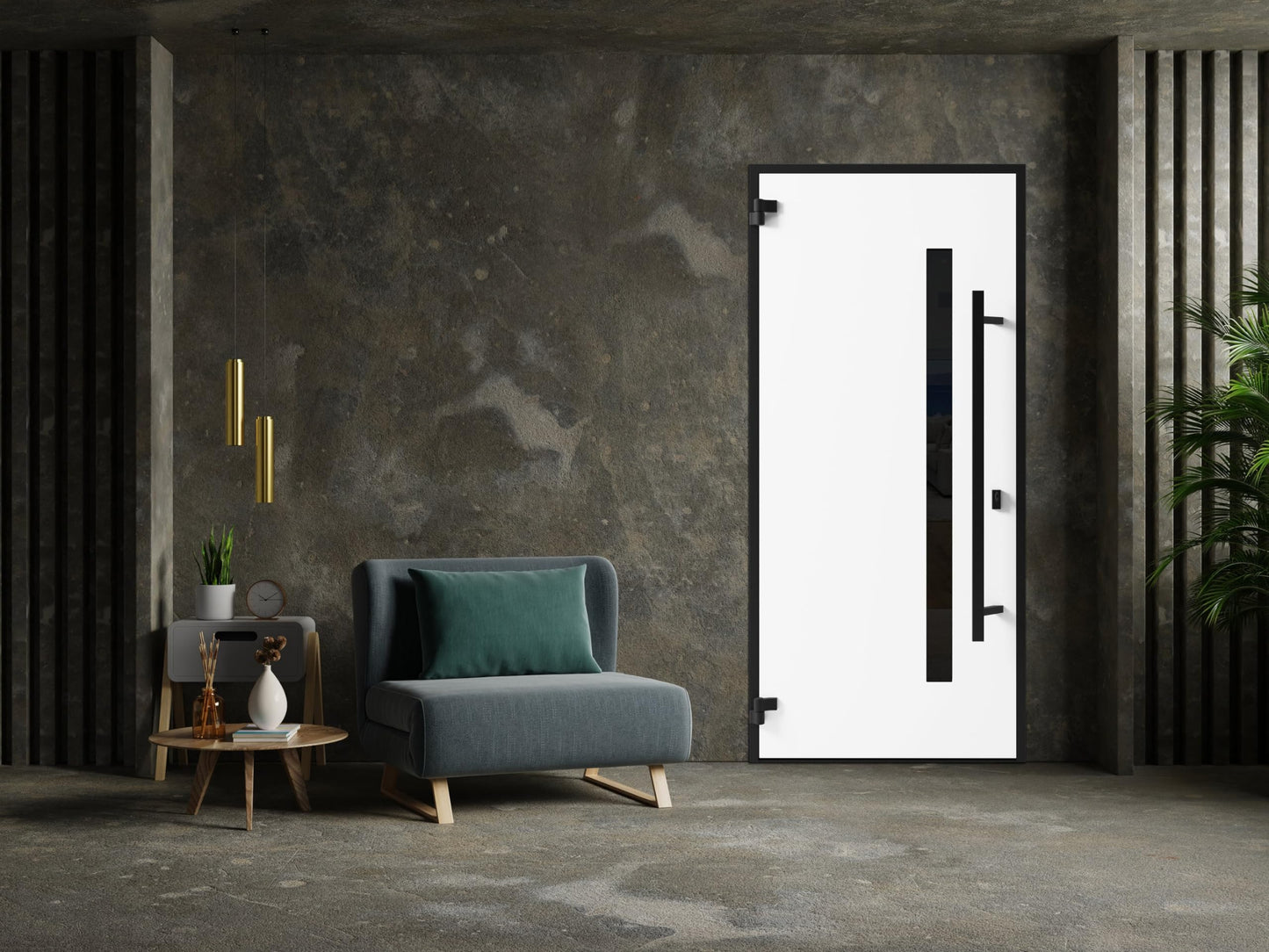VDOMDOORS Front Exterior Prehung Steel Door/Ronex 0162 Red Oak/Entry Metal Modern Painted W36 x H80 Right Hand Inswing