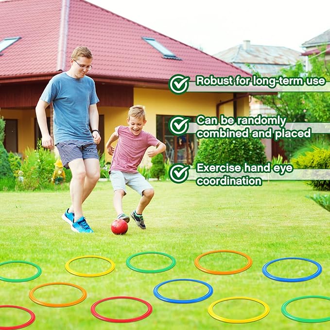 Deekin 40 Pcs Agility Rings Speed and Agility Training Rings Exercise Speed Circle Jumping Hoops for Training Toss Equipment, 15"