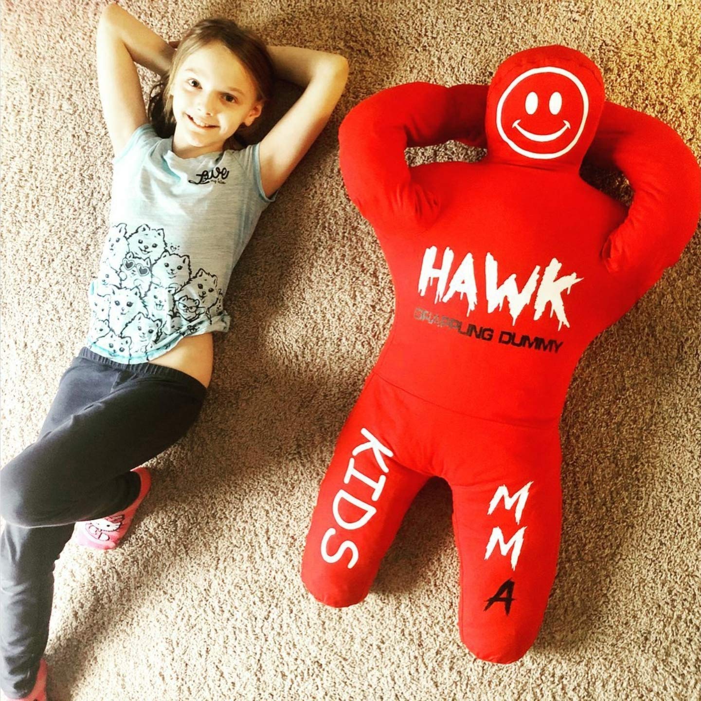 Hawk Sports HWK Kids Grappling Dummy & Baby Wrestling Dummy for Kids Lightweight Life-Size Training Model with Moveable Limbs for MMA, Jiu Jitsu, Judo, Karate, Boxing & Kickboxing - Red