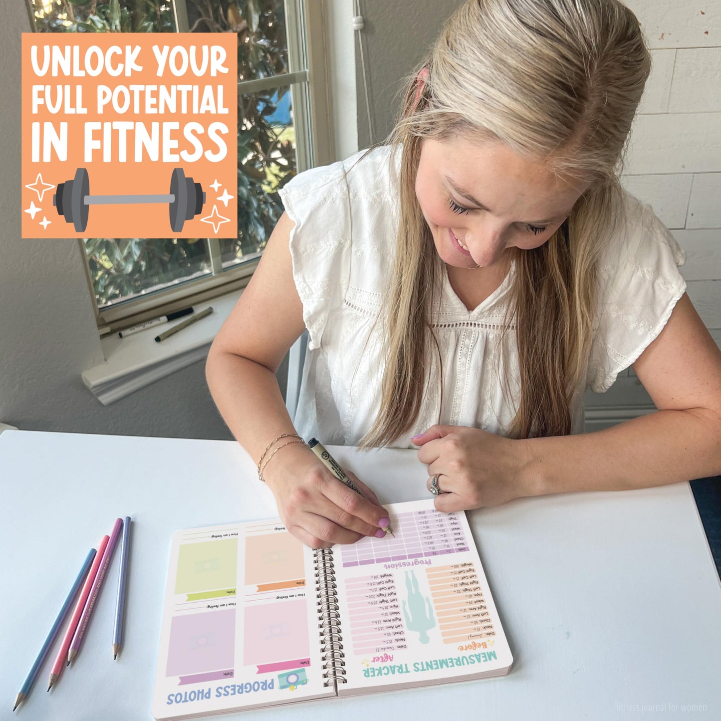 Hadley Designs Fitness Journal for Women - Workout Journal for Women, Fitness Planner for Woman, Workout Log Book, Undated Gym Journals & Exercise Journals, Health Notebook, Graduation 2026 Gifts