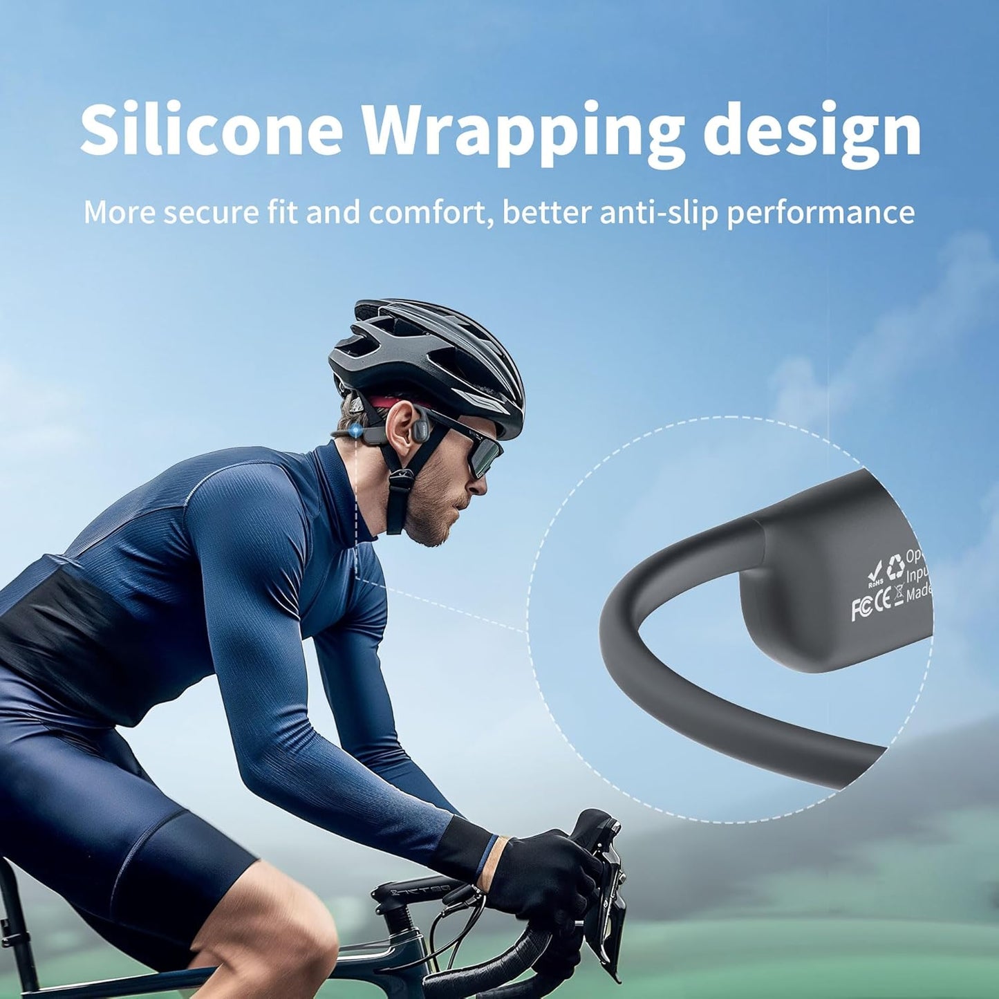 flymory Swimming IPX8 32GB MP3 8 Headset Earbuds Bone Conduction Wireless Bluetooth Headphones Waterproof Underwater