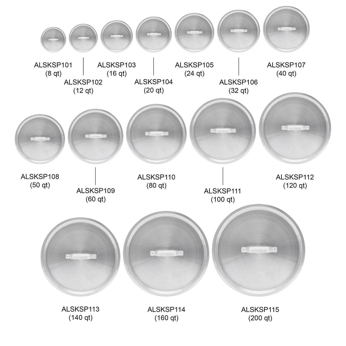 Thunder Group Aluminum Stock Pot Lid, 20 Quart, Silver