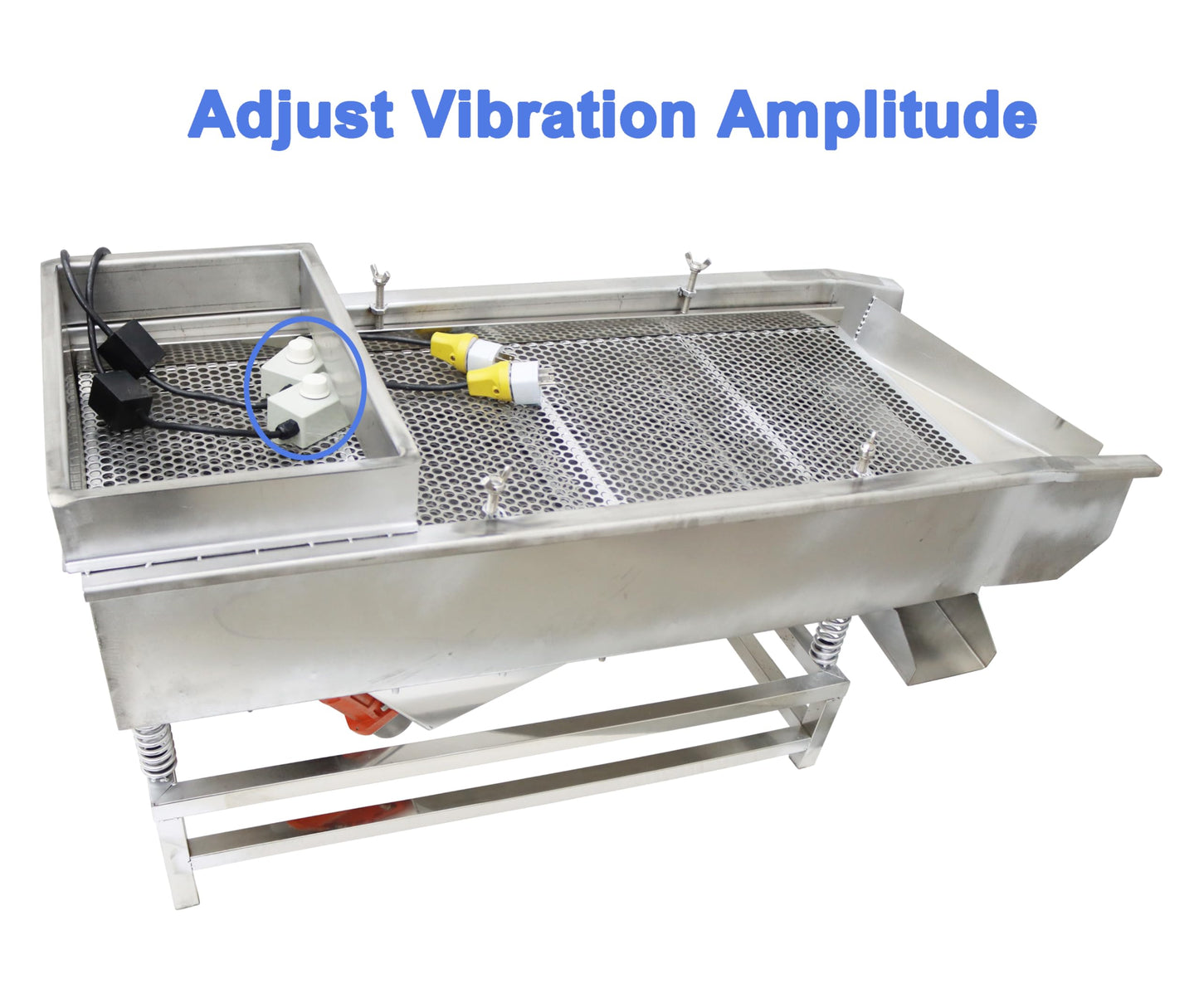 TECHTONGDA Straight Vibrating Sieve Screen Shaker Electric Linear Sifter Machine Stainless Steel Two Layers Two Motors 10mm 5mm Screen Size 15.7×37.4inch 110V