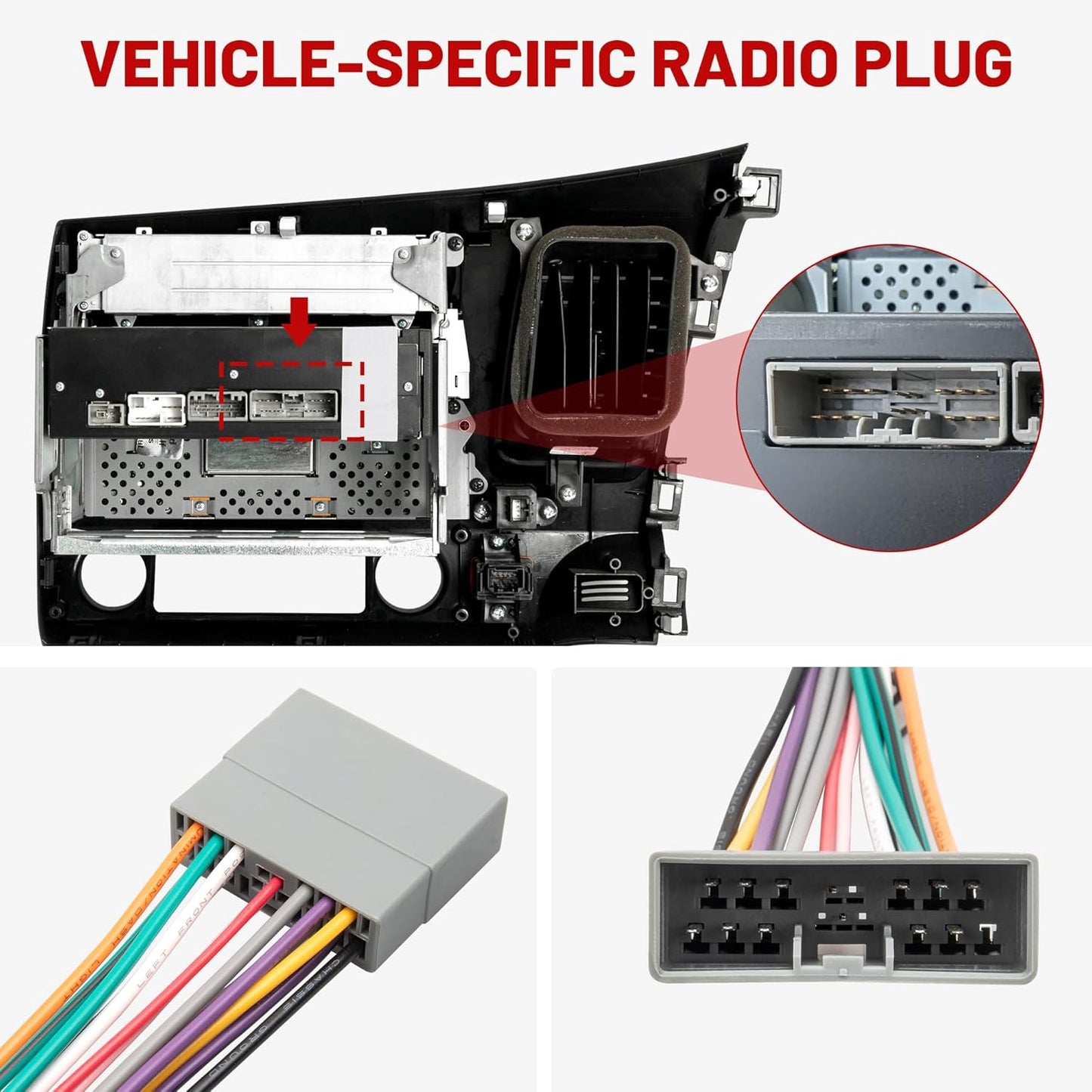 2007-2011 1989-2015 RED WOLF Radio Wiring Harness Compatible with Honda Civic CR-V Odyssey Pilot Acura RDX NSX RL TL