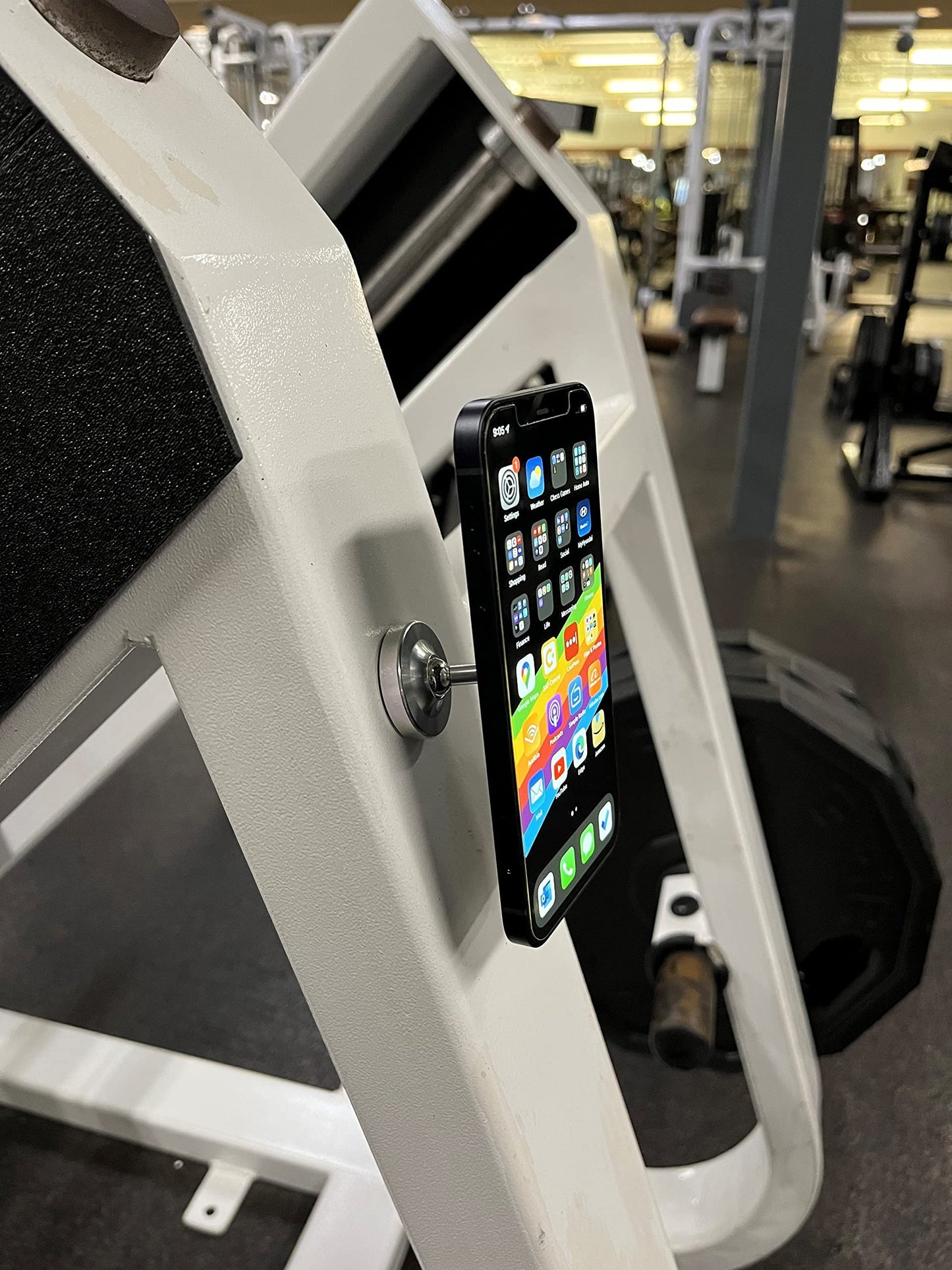 Gym Dual Magnetic Phone Mount & Holder. Attaches magnetically to Metal Surface