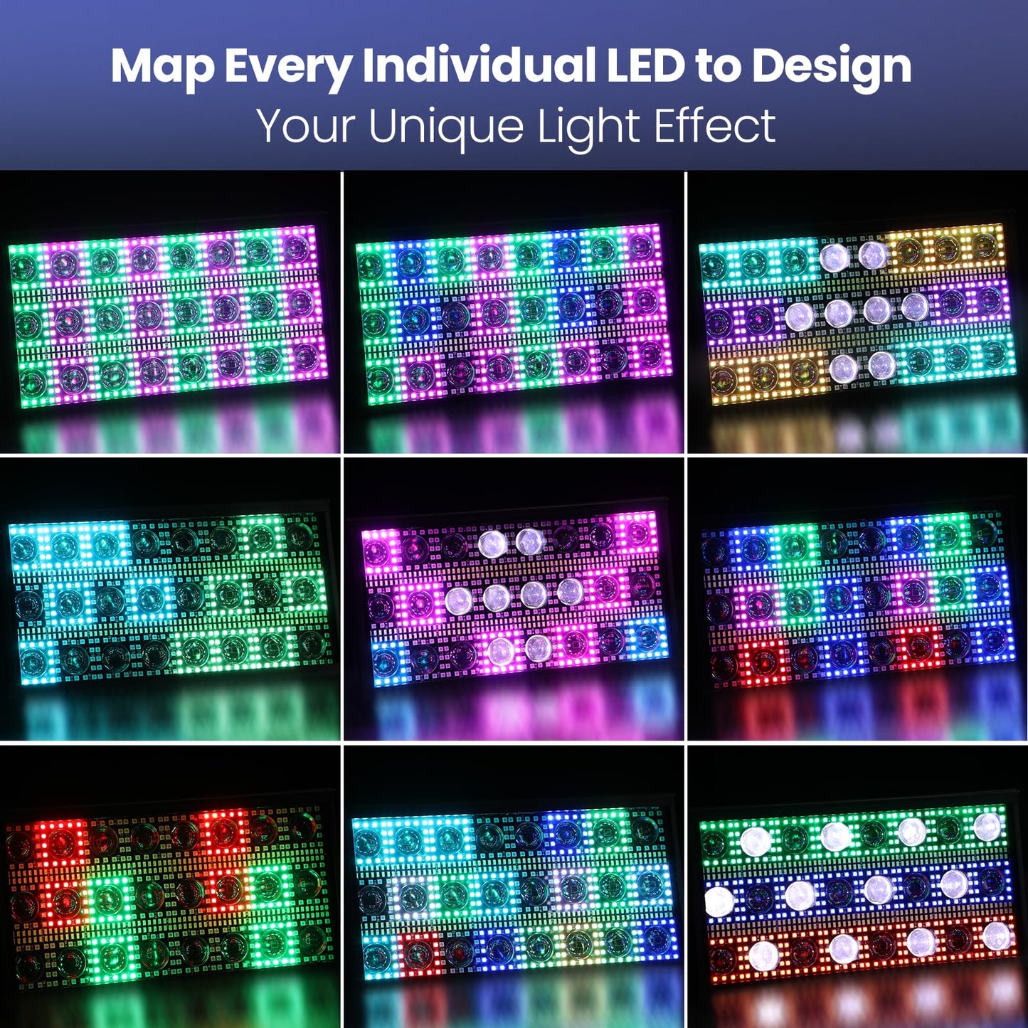 Betopper LF2405 300w Matrix Beam LED Strobe Effect Lights，Stage Lights Wash LED Strobe Light, Super Bright Large Flash Stage Lighting, DMX Dj Strobe Lights for Parties Club Disco Xmas etc
