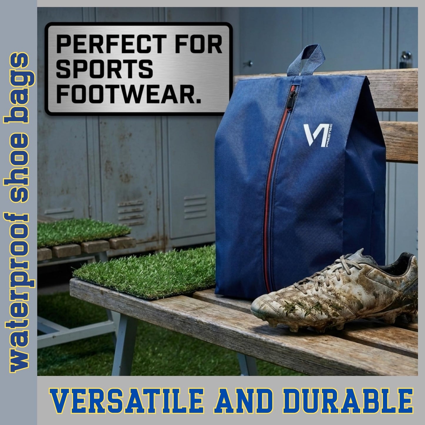 Shoe Bags for Travel with Waterproof Zipper-Durable Polyester Material Shoe Pouch - Large Size Gym Cleat Bag Smell Dust Proof Unisex/Lightweight 6-pack Set
