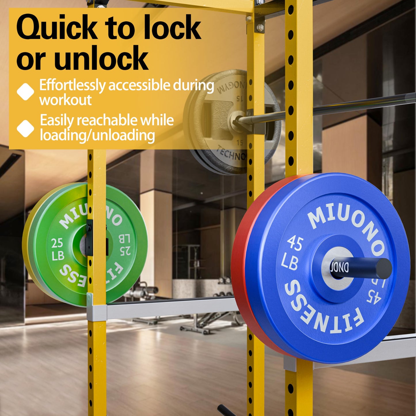 MIUONO Weight Plate Holder, Weight Plate Rack Storage for 2X2 Power Rack Attachments with 1” hole, Extended Version Hang More 2" Weight Plates (1 Pair)