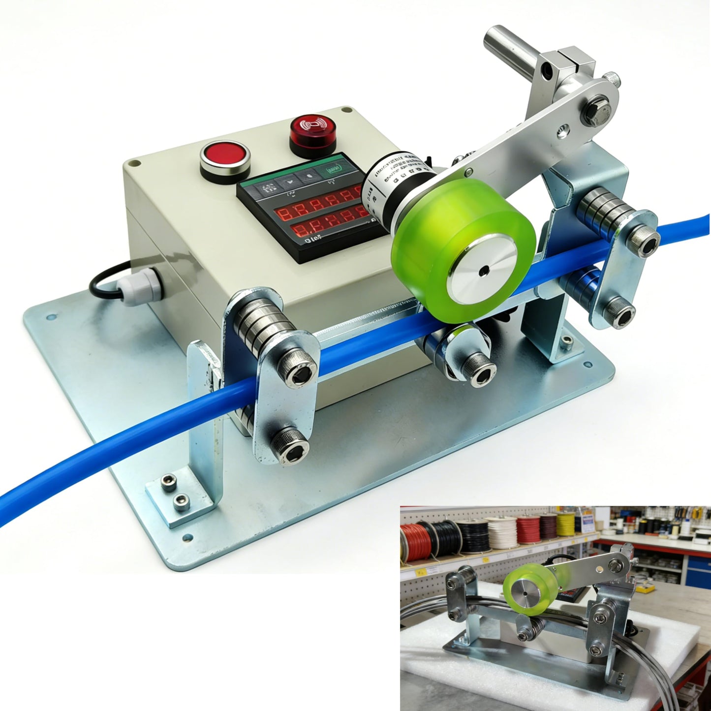 Wire Meter Counter,Length Measuring Meter,Wire Length Counter,Cable Length Counter,1/10" - 1" Capacity,Measures in Feet up to 9999 Feet