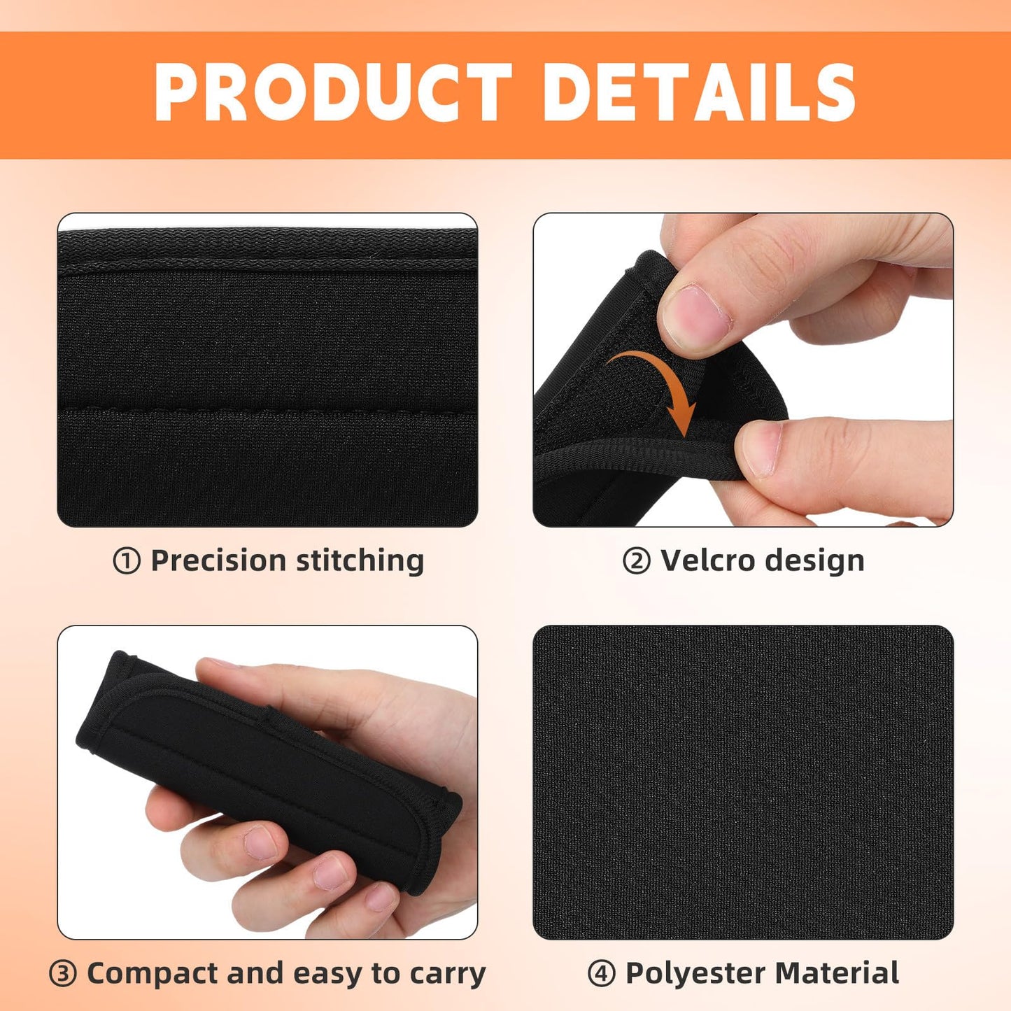 Hemoton 2 Pack Barbell Pad Dumbbell Grips, Anti-Slip Hand Weight Lifting Bar Cushion Cover, Thick Neoprene Handle Wraps for Gym Workout Strength Training, Bar Grip Protector, Black