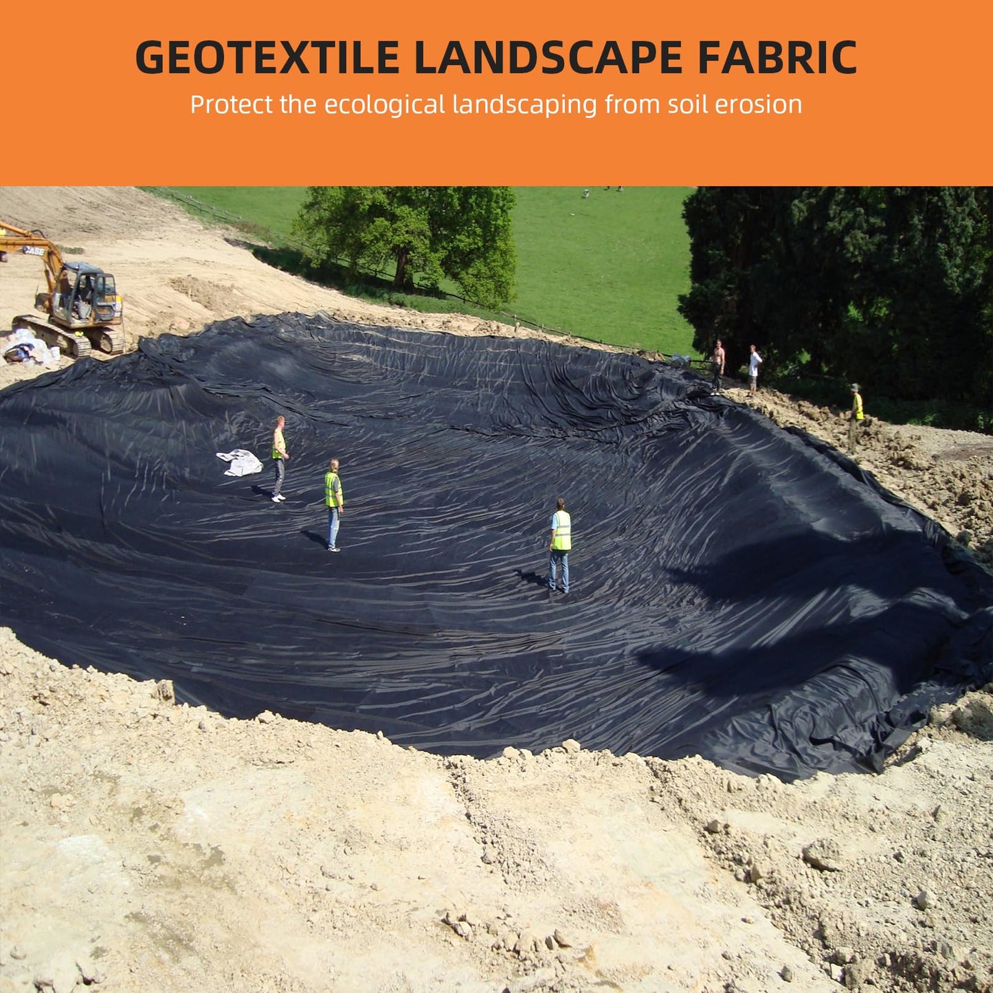 ExploreHorizon 4ft x 100ft Geotextile Fabric, 6oz Polypropylene, 350N Tensile Strength, 440N Load Capacity for Driveway Stabilization, Road Base & Erosion Control
