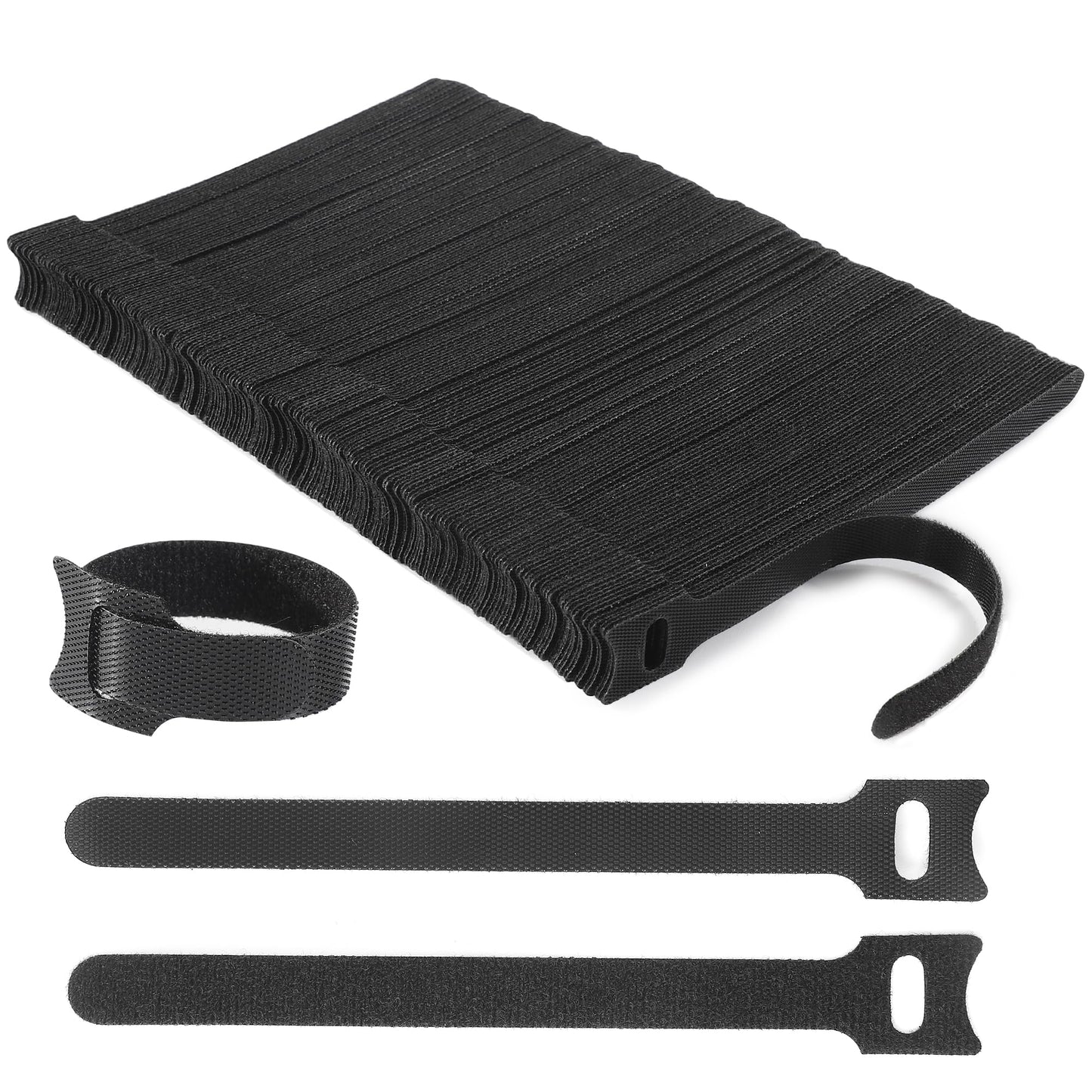 Nettbe Reusable Cable Ties, 210 PCS 6 Inches Adjustable Cord Straps Wire Organizer Cord Wrap and Hook Loop Cable Management