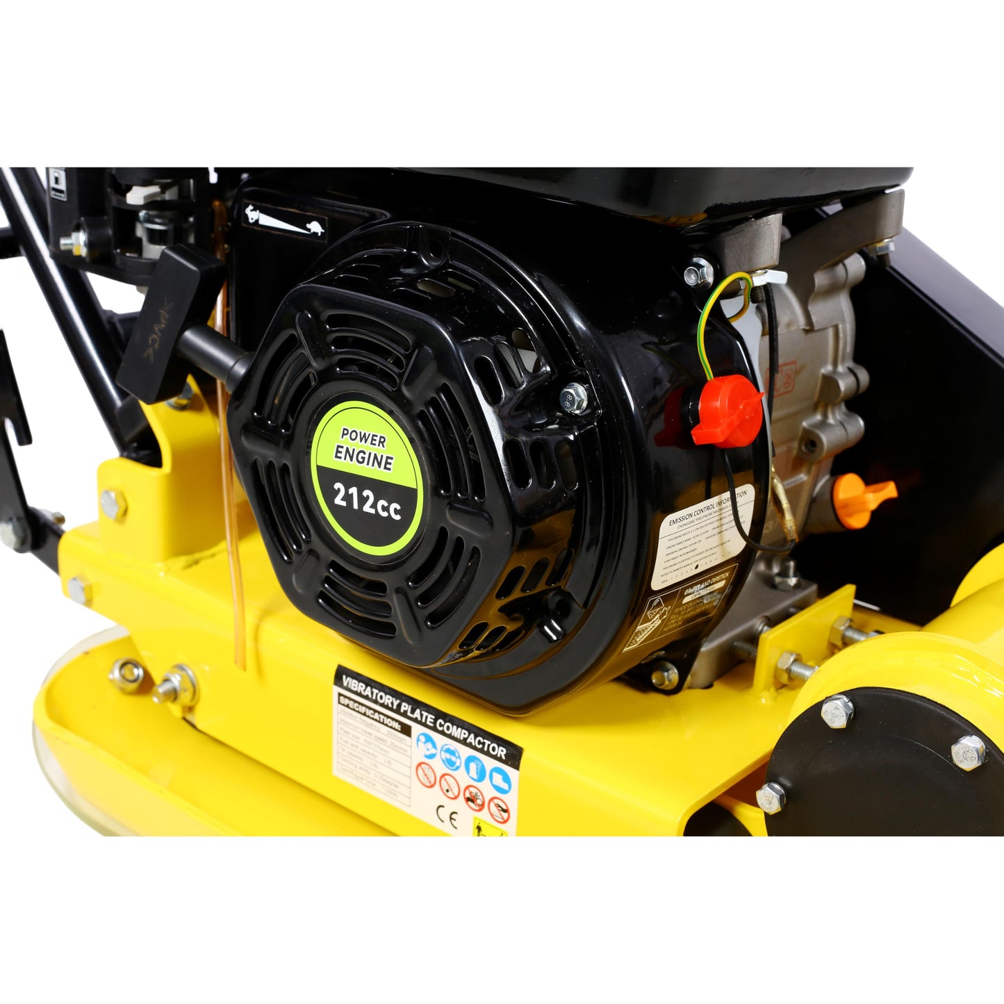 7.0HP Plate Compactor, 212CC Gas Engine, Vibratory Compaction Tamper, 20 x 14 in Plate Power Jumping Jack Tamper, 5500 VPM Pavement Compactor for Walkways, Asphalts, Paver Landscaping