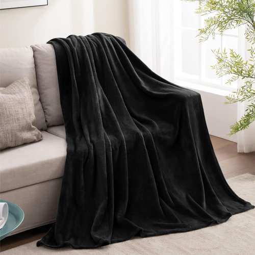 BEDELITE Fleece Blanket - Luxury Plush Cozy Throw for Couch & Bed | Super Soft 50x60 Inches Black