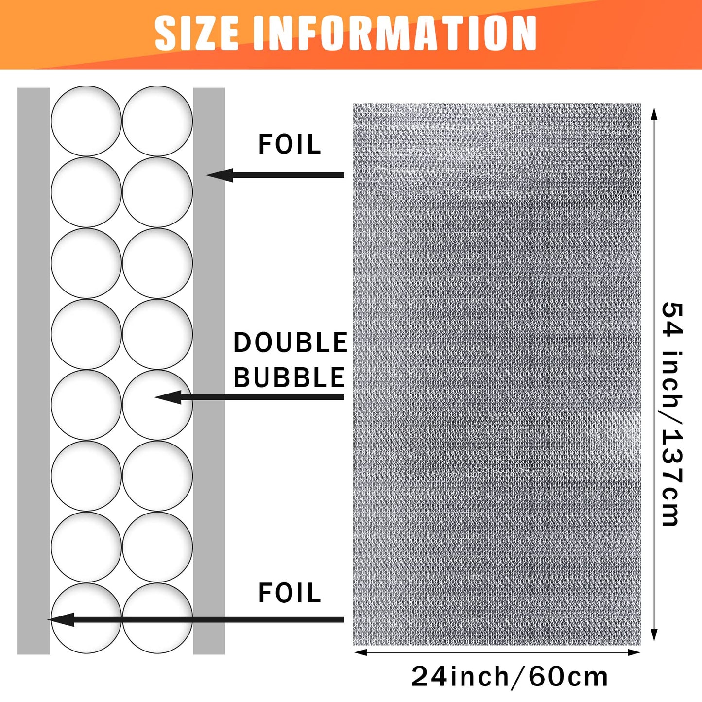 Gerrii 16 Pcs Garage Door Insulation Kit Double Bubble Insulation Panels Reflective Film Aluminum Radiant Barrier Thermal Shield with Adhesive Tape for Garage Greenhouse Attics Walls (24 x 54 Inch)