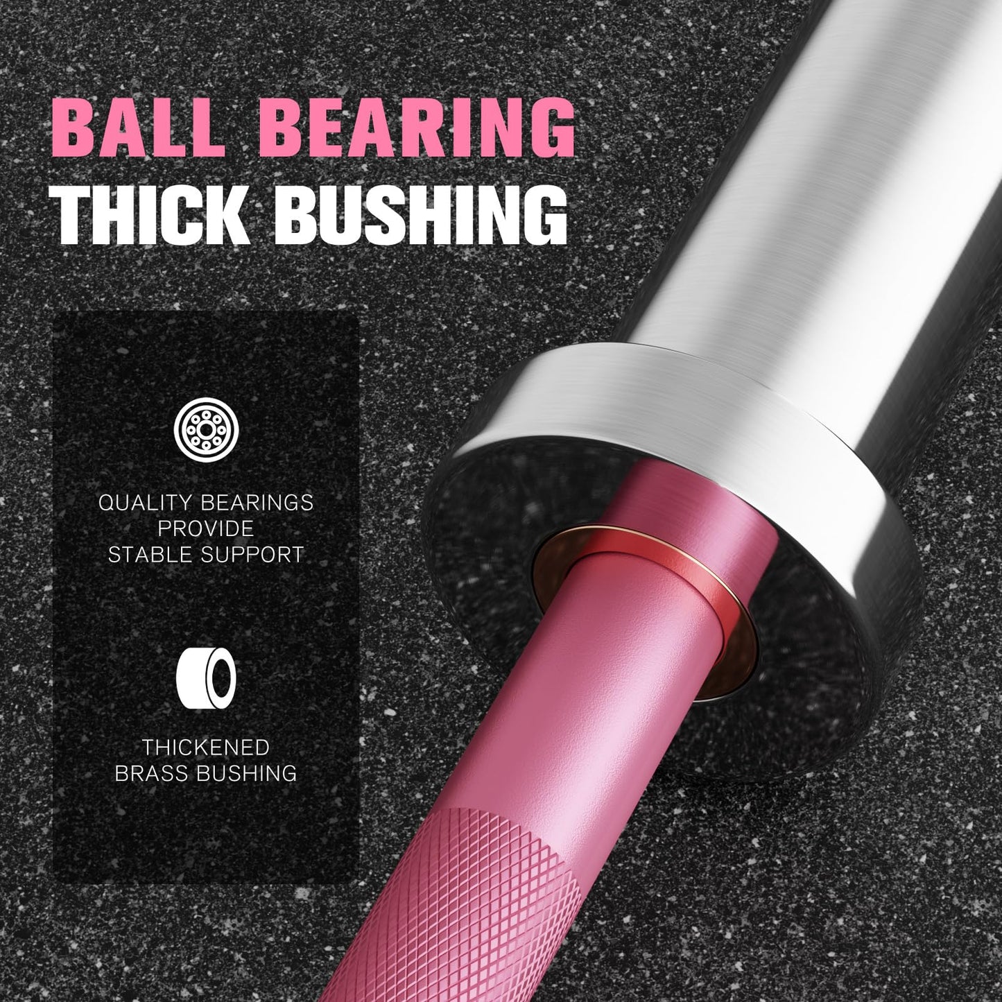 RITFIT Olympic Barbell 4ft/6ft - 2 Inch Weight Bar for Strength Training, Weightlifting, Squat, Deadlift, Bench Press, Curl, Overhead Press - 350lbs/500lbs Capacity 4FT Pink