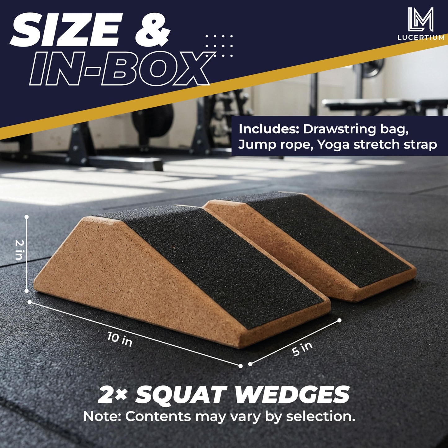 Squat Wedge Block & Calf Raise Block 2 PCS – 3-in-1 Set with Resistance Bands, Jump Rope & Carry Bag – Non-Slip Slant Board for Heel Elevated Squats, Deadlifts & Calf Raises | Improve Form, Stability & Ankle Mobility | Home Gym Fitness Equipment