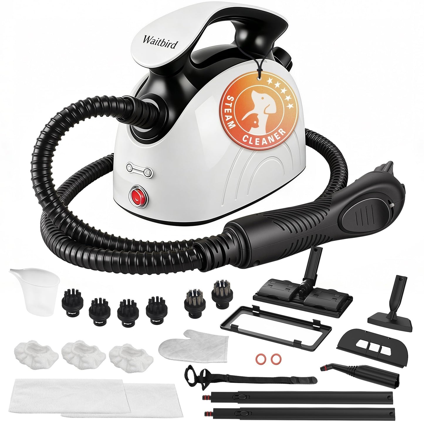 Waitbird Steam Cleaner, Handheld Steamer For Cleaning With 21 Accessories, 248 °F High Temperature, Suitable for Floor, Tile, Window