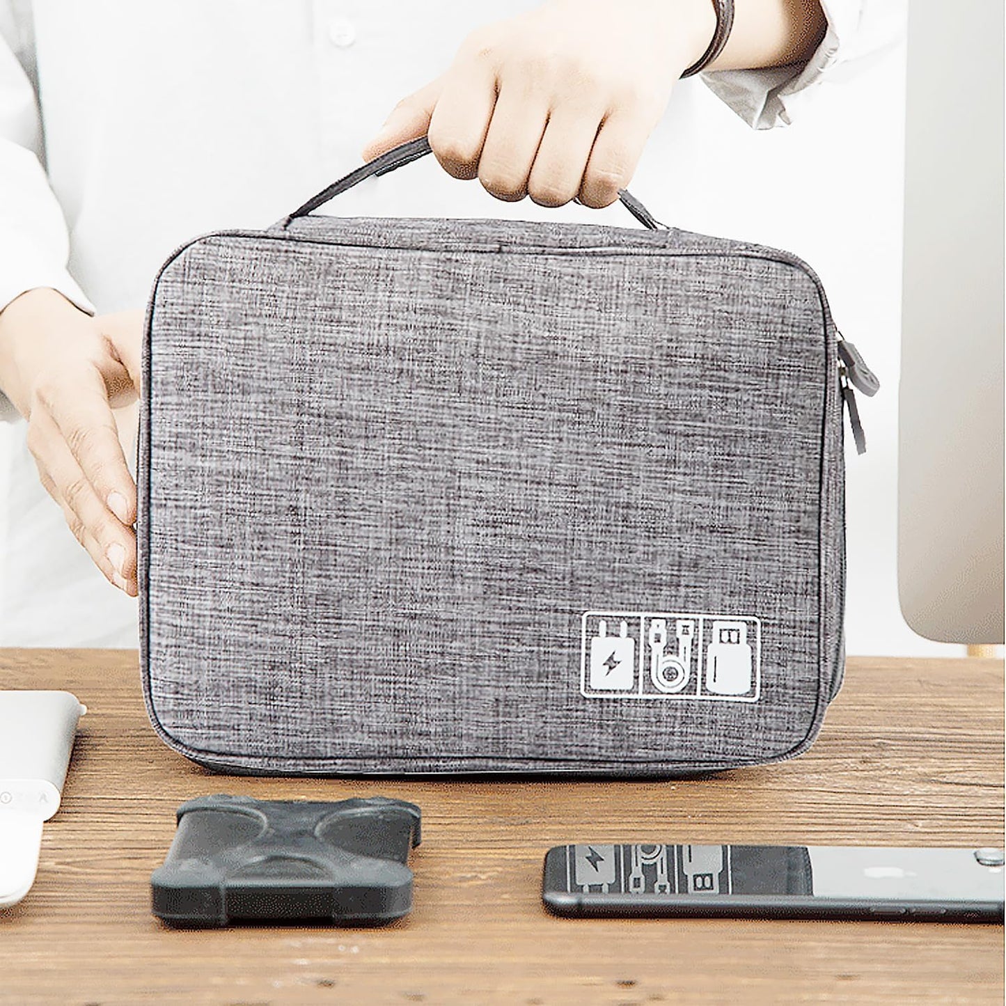 Versatile Organizer Case for Small Electronics and Cables
