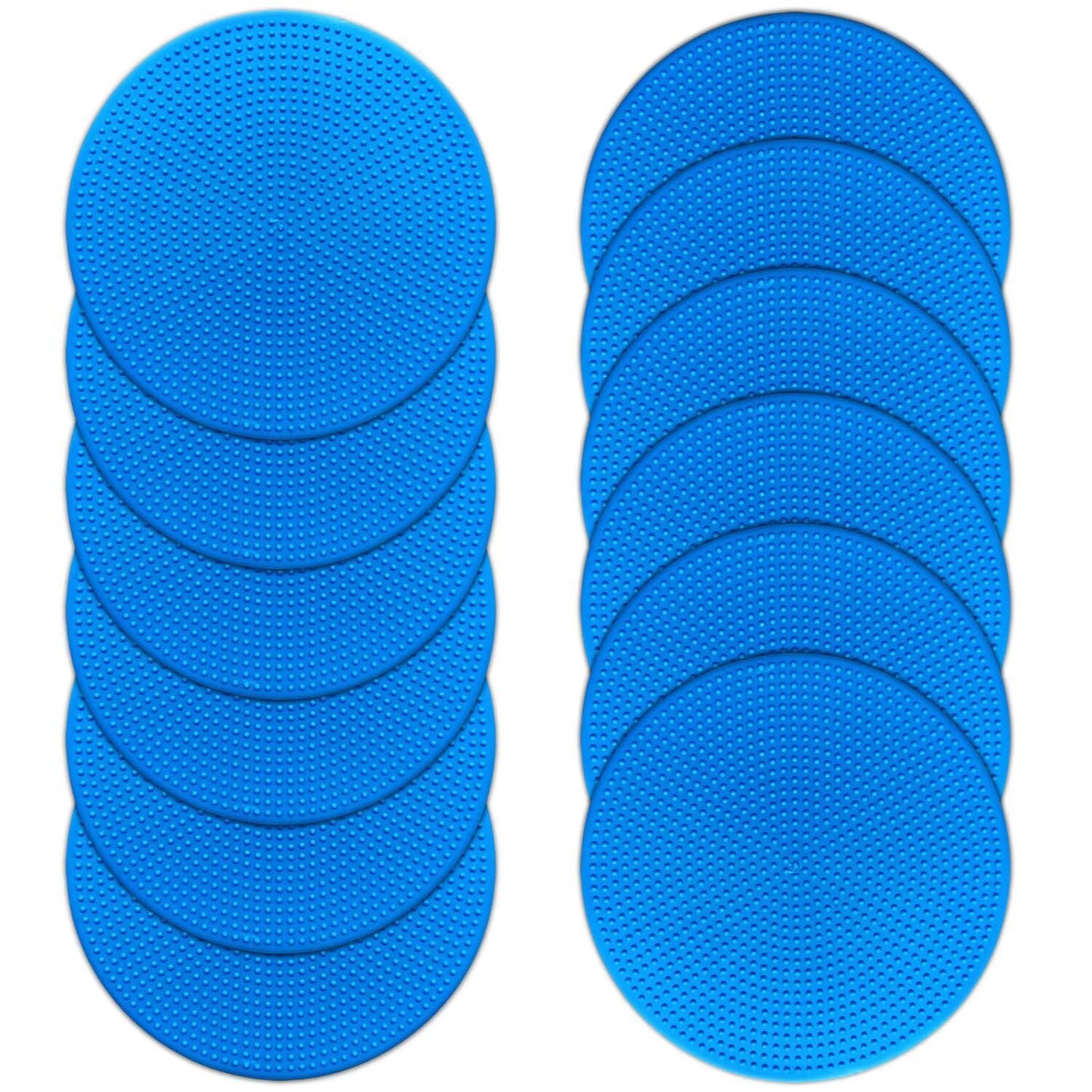 Vhxorrz Poly Spot Markers 4 inch 12 Pcs Non-Slip Rubber Floor Dots Flat Field Cones for Gym/PE Football, Soccer, Basketball, Training Agility Markers, Exercise Drills, Class Room Blue