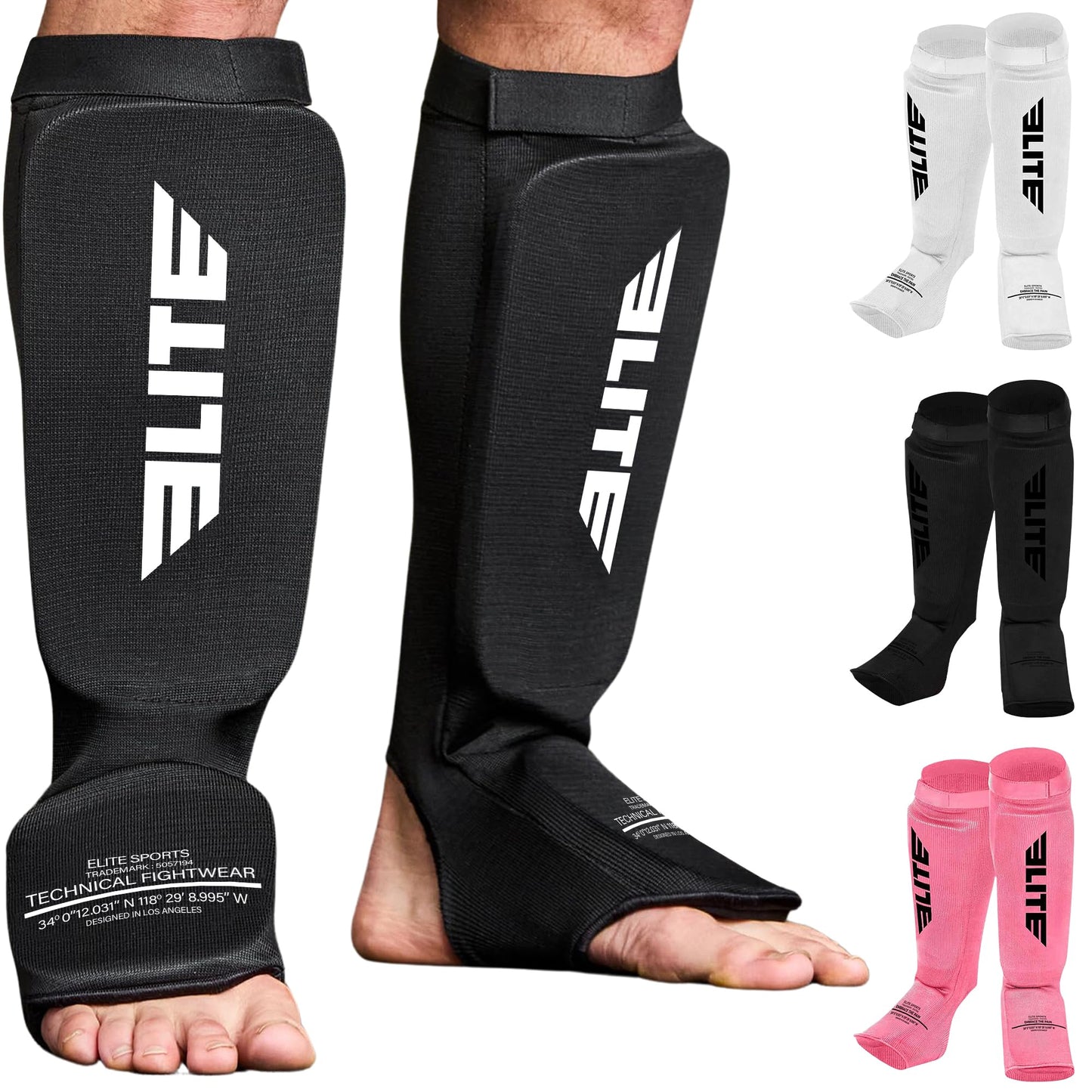Elite Sports New Item Protective Kickboxing, MMA, Muay Thai Shin & Instep Guards Leg Pad Training Protective Gear Washable