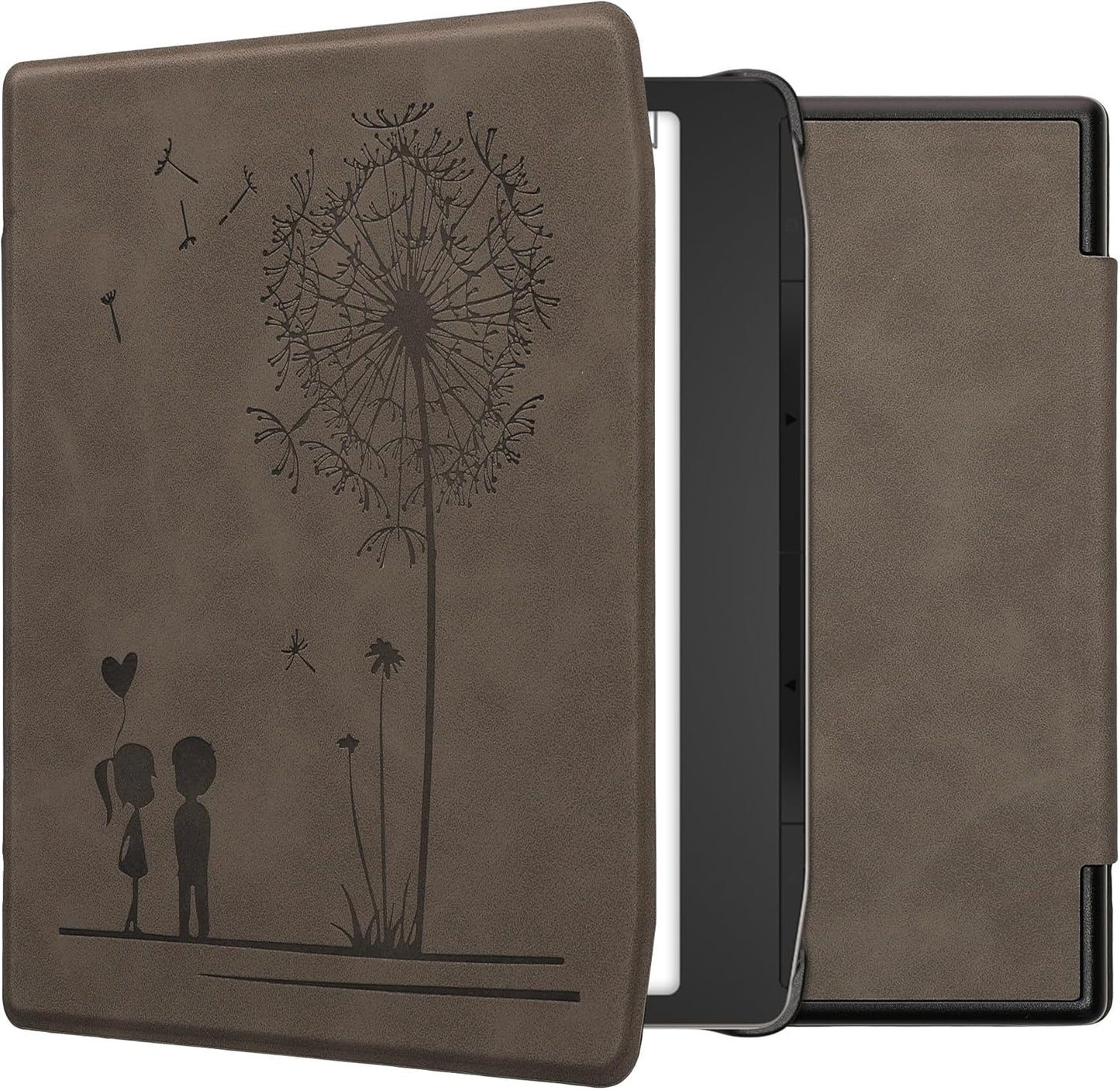 kwmobile Stylish Grey Dandelion eReader Case for Pocketbook Era - Slim & Durable