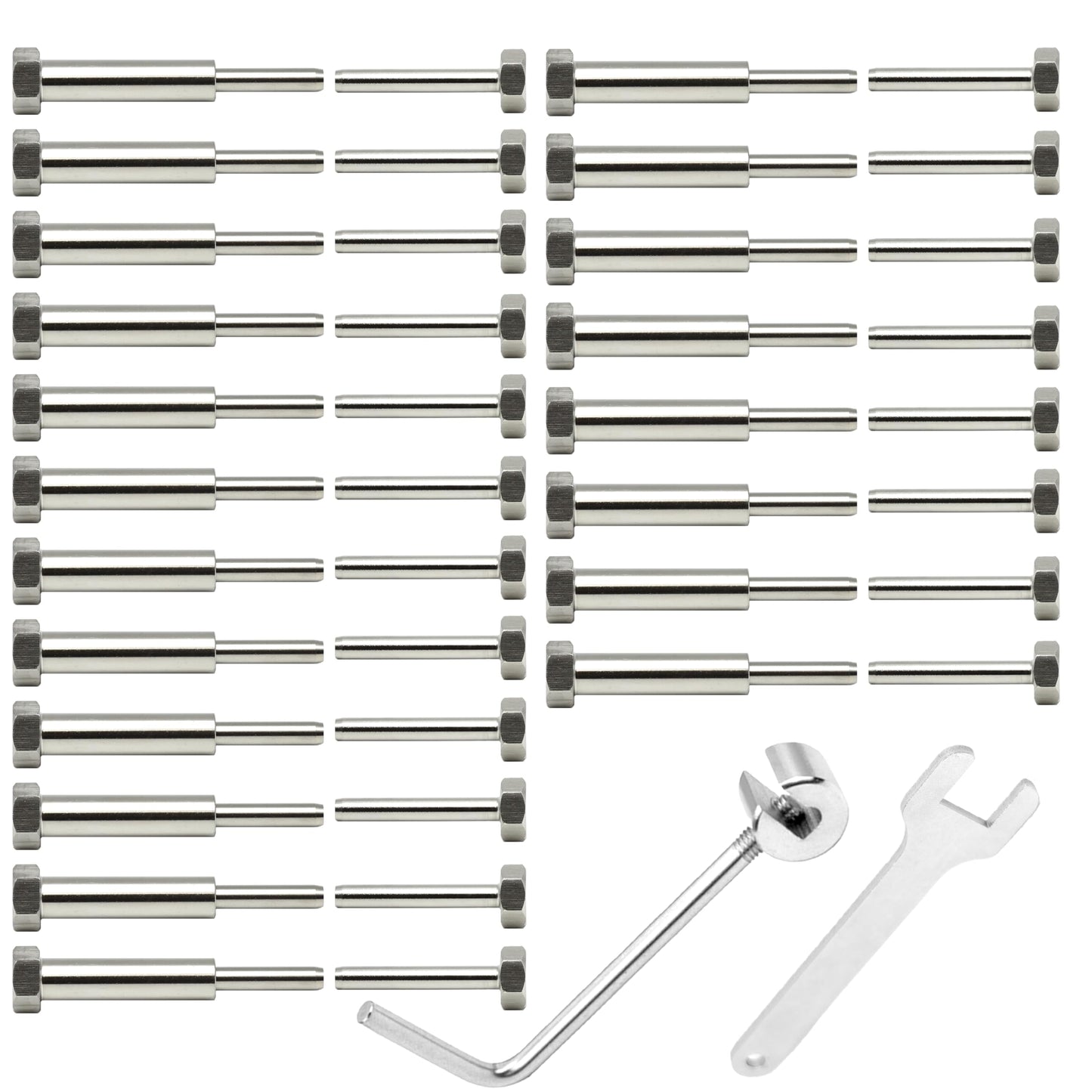 Sowtowe Stainless Steel Cable Railing Hardware Kit, Square Headed Outer Hexagon Kit with 1/8 Turnbuckle Tensioner and Fixed Terminal for 2x2 Wood & Metal Post Cable Railing System, 20 Pairs