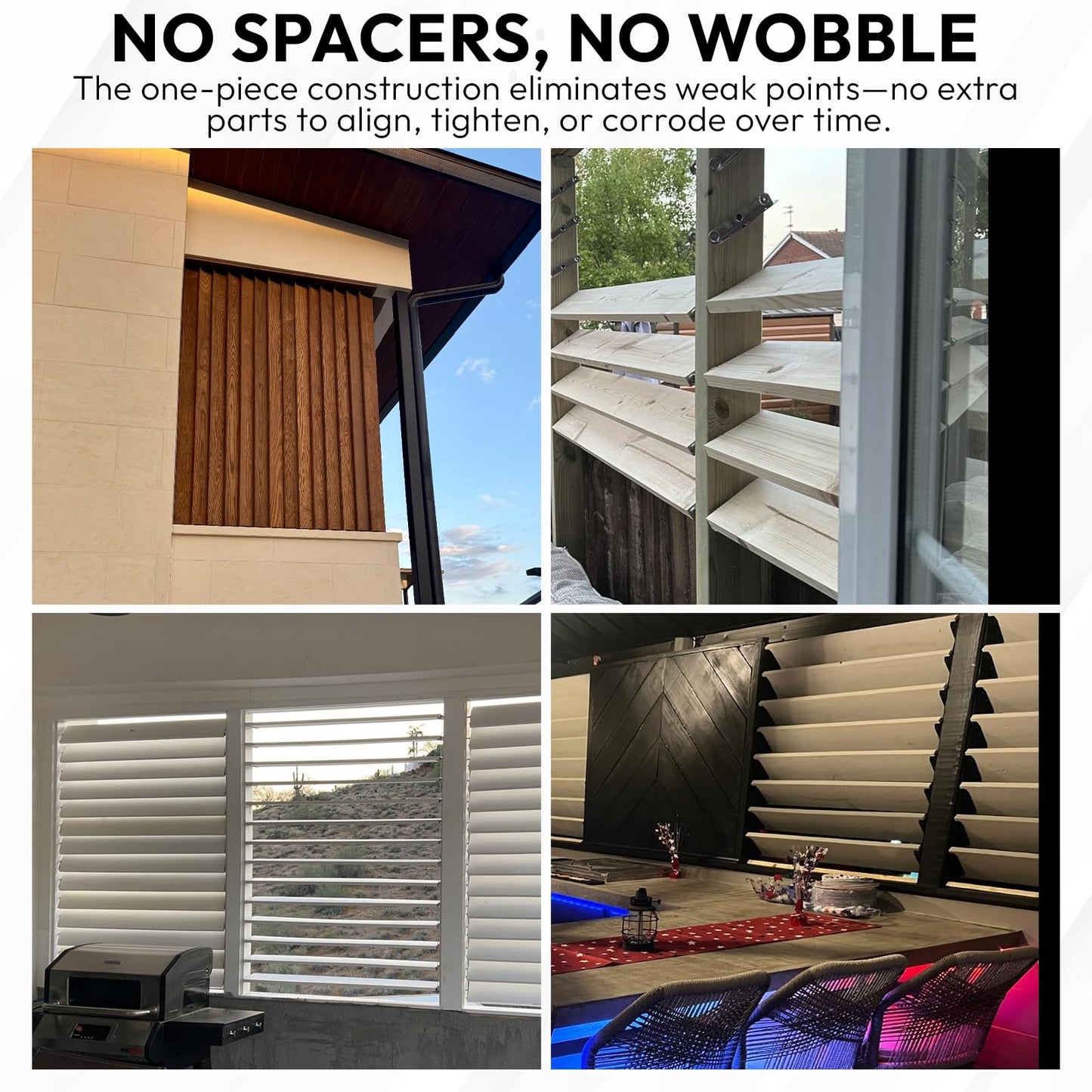 Decorex Hardware Heavy Duty Stainless Steel Louvers Hardware Kit - Black E-Coated Outdoor Shutter System for Pergolas & Privacy Screens Complete DIY Set (22 Brackets + 10 Actuators + Screws) - DHLH-02