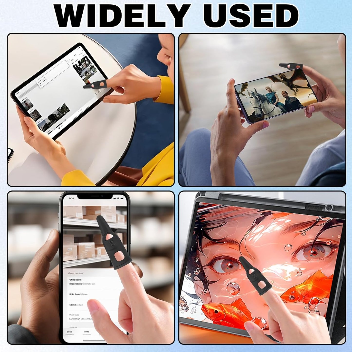 CYUXING 6Pcs Finger Stylus Pen for Touchscreen High Precision Sensitivity Silicone, Capacitive Stylus Suitable