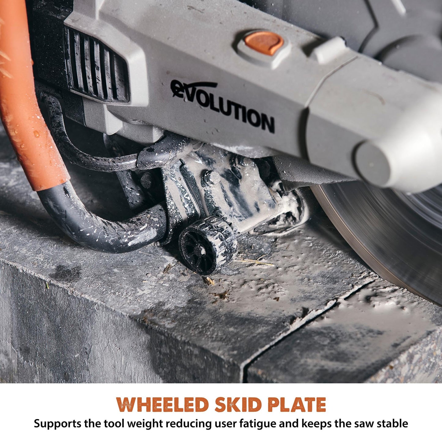 Evolution R14DCT 14” Electric Concrete Saw | High-Torque 20A Motor | 5-1/8” Cut Depth | Auto ON/OFF Dust Suppression | No Gas, Low Maintenance | 14” Diamond Blade | Heavy-Duty | 20A Plug