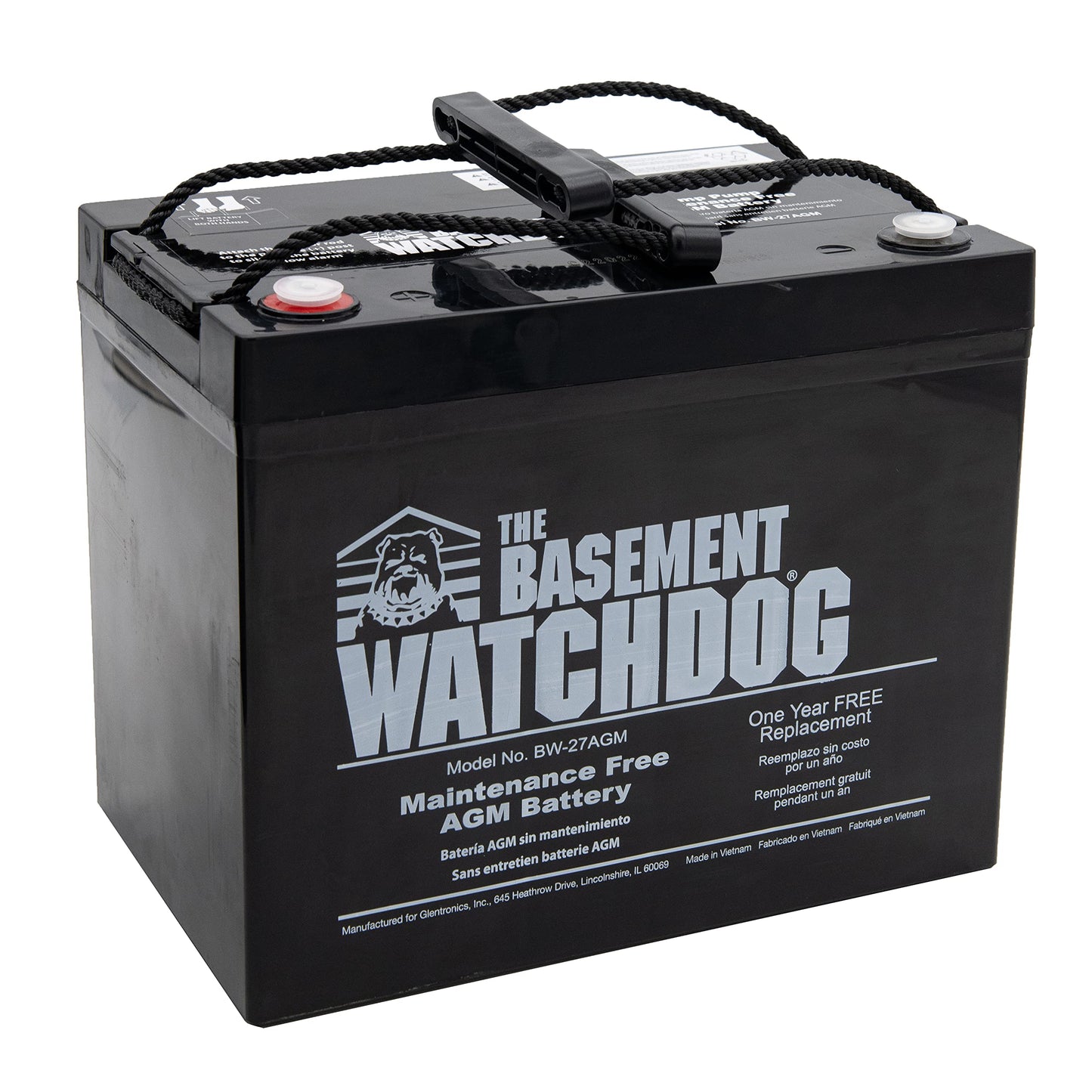 The Basement Watchdog Maintenance Free (AGM) Standby Battery for Backup Sump Pumps (BW-27AGM)