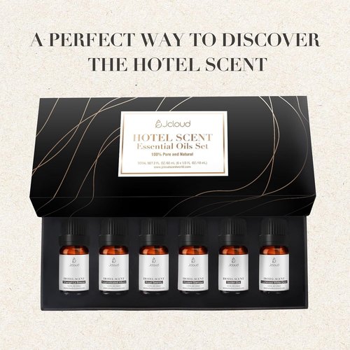 JCLOUD Essential Oils Set - Luxury Hotel Inspired Diffuser Oils for Home | 6 Premium Aromatherapy Scents - 6x10mL