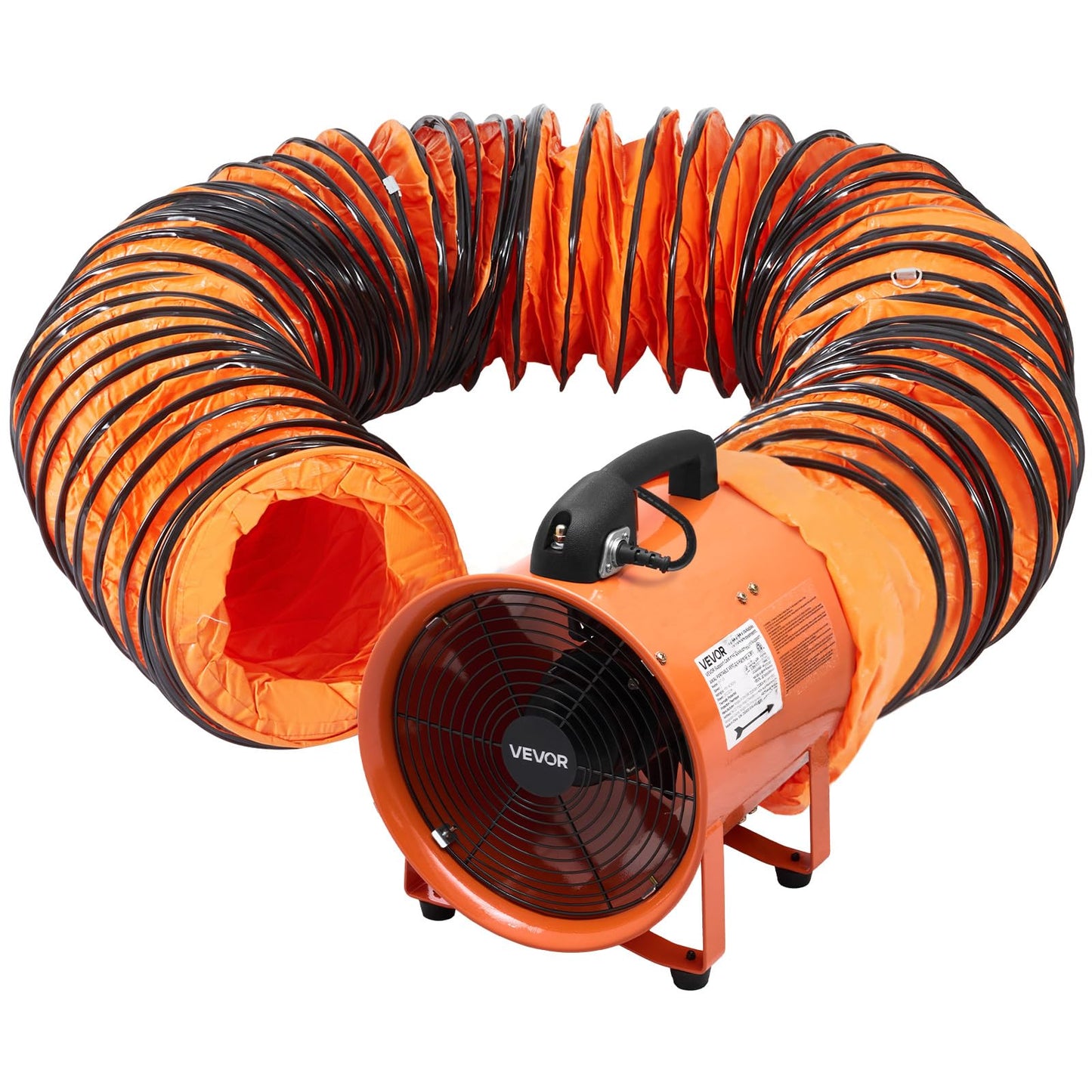 VEVOR Portable Ventilator with Hose, 2 Speed, 10 Inch Utility Blower Exhaust Fan with 33ft Flexible Duct, 292W 1948CFM High Velocity Industrial Air Mover for Extraction and Ventilation