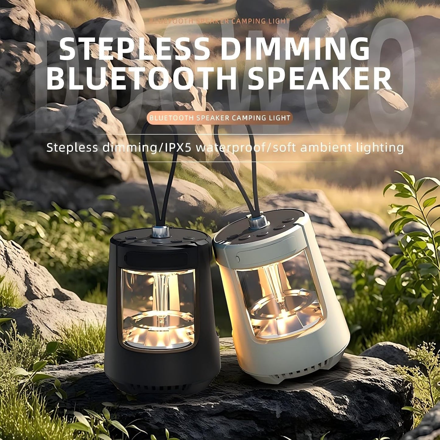 Fyruzella Speaker360 IPX5 Outdoor Bluetooth Speaker with Camping Lantern, TF Card RGB Lights, Waterproof, Applicable