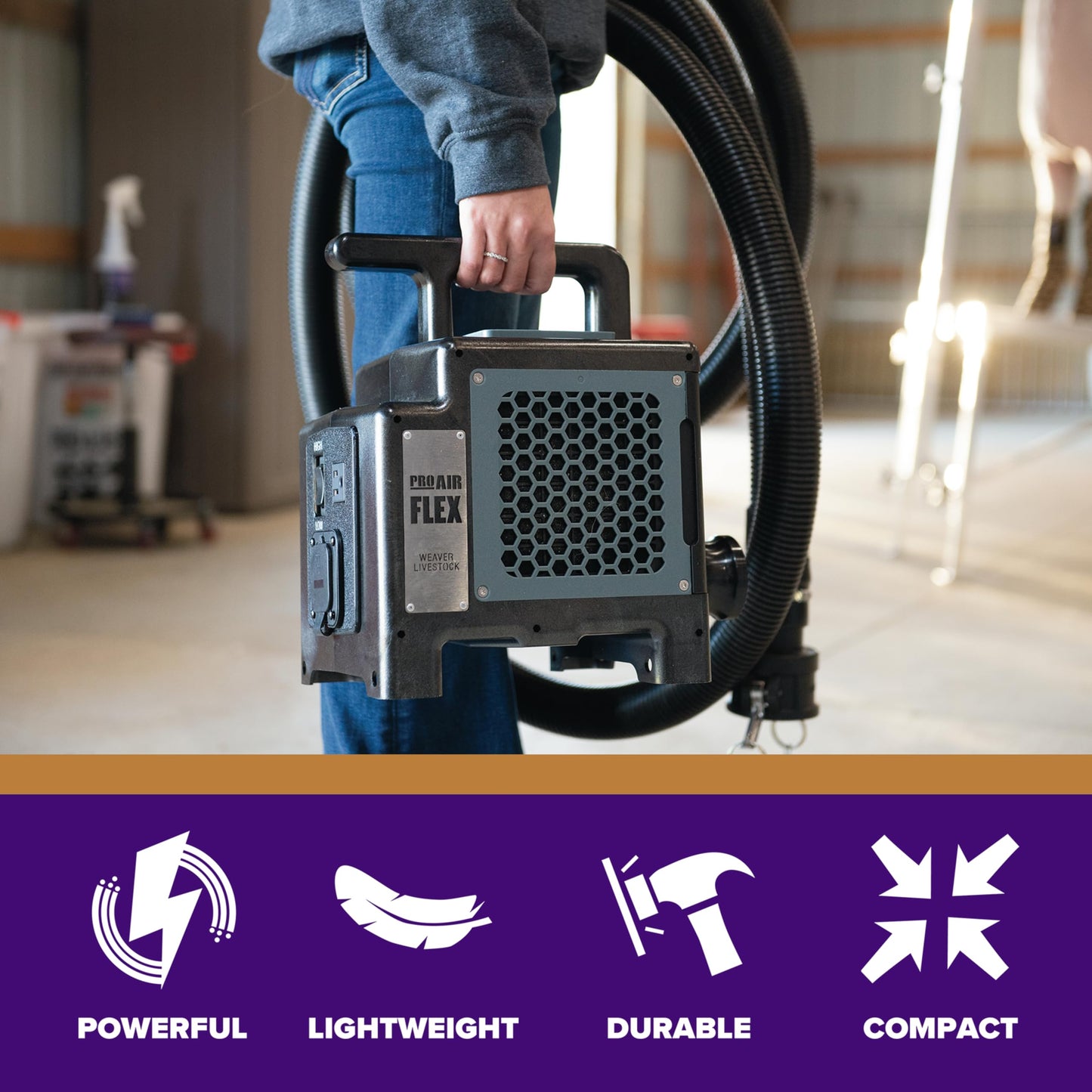 Weaver Livestock ProAir Livestock Blower, Robust Dryer System, Lightweight Blowers for Cows, Sheep, Goats and More