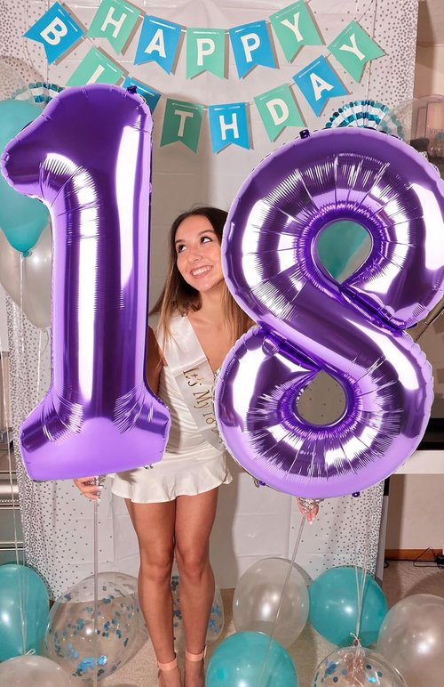 Big Foil 23 Balloon - Purple 40 Inch Number Balloon for 23rd Birthday & Graduation Celebrations