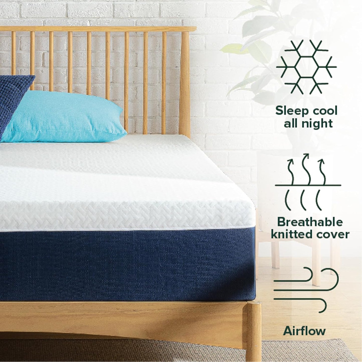 Zinus 10 Inch King Hybrid Mattress - Cooling Comfort, Medium Firm, Fiberglass Free, Motion Isolation