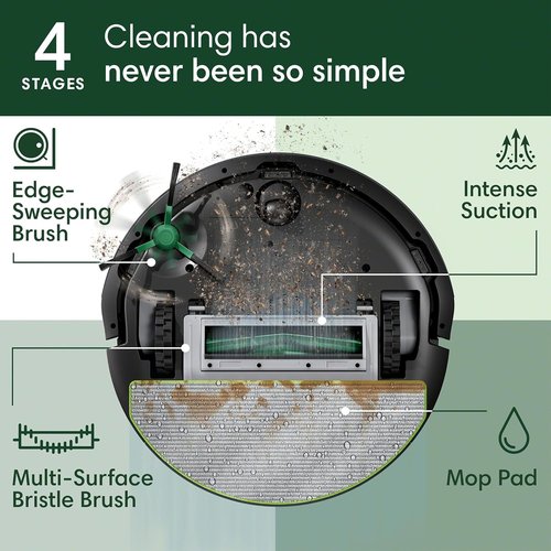 iRobot Roomba 105 Robot Vacuum & Mop - Powerful Suction, LiDAR Navigation, Self-Charging, Multi-Cleaning Modes