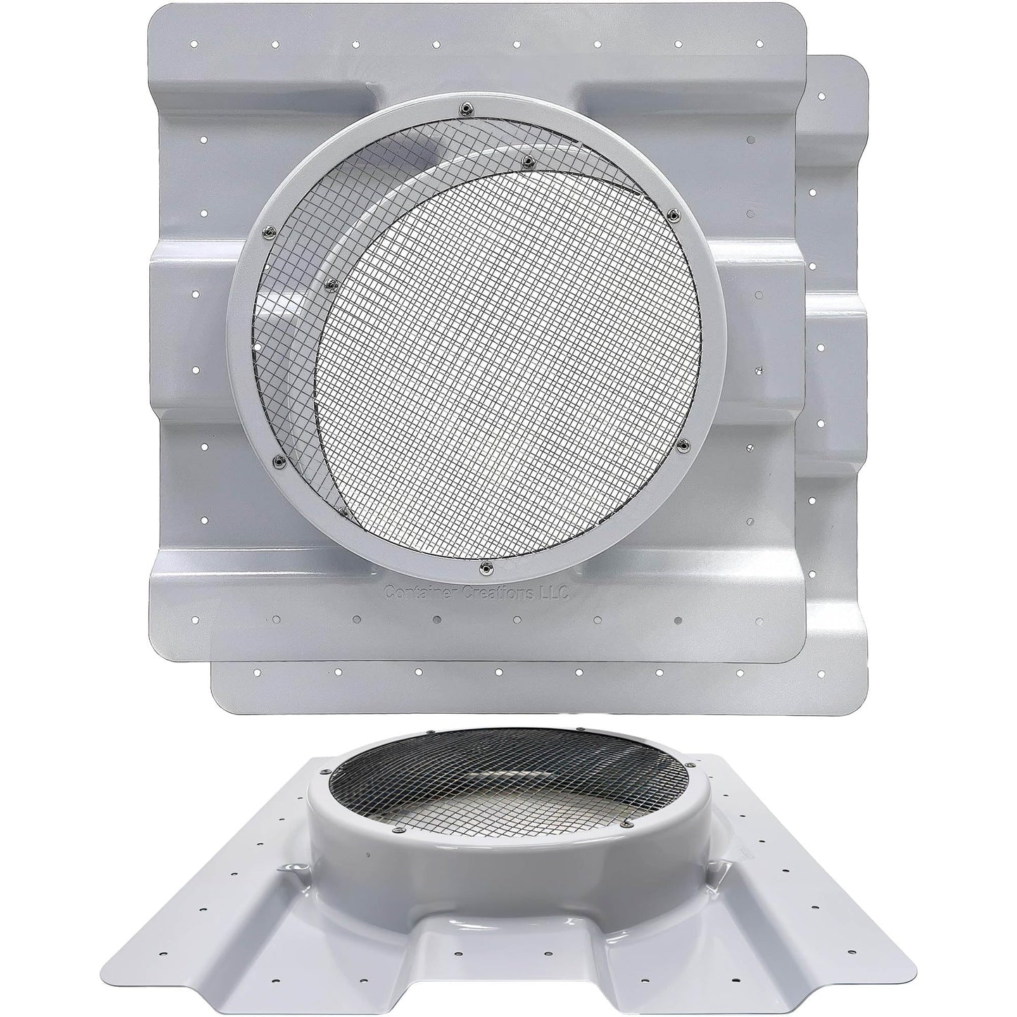 2 Pack AdaptAIR® Roof Vent for 12-inch Whirlybird Turbine, Shipping Container Roof Vent Adapter, Corrugated for Conex Container, Prevents Condensation & Overheating, Fits Any 12-Inch Turbine