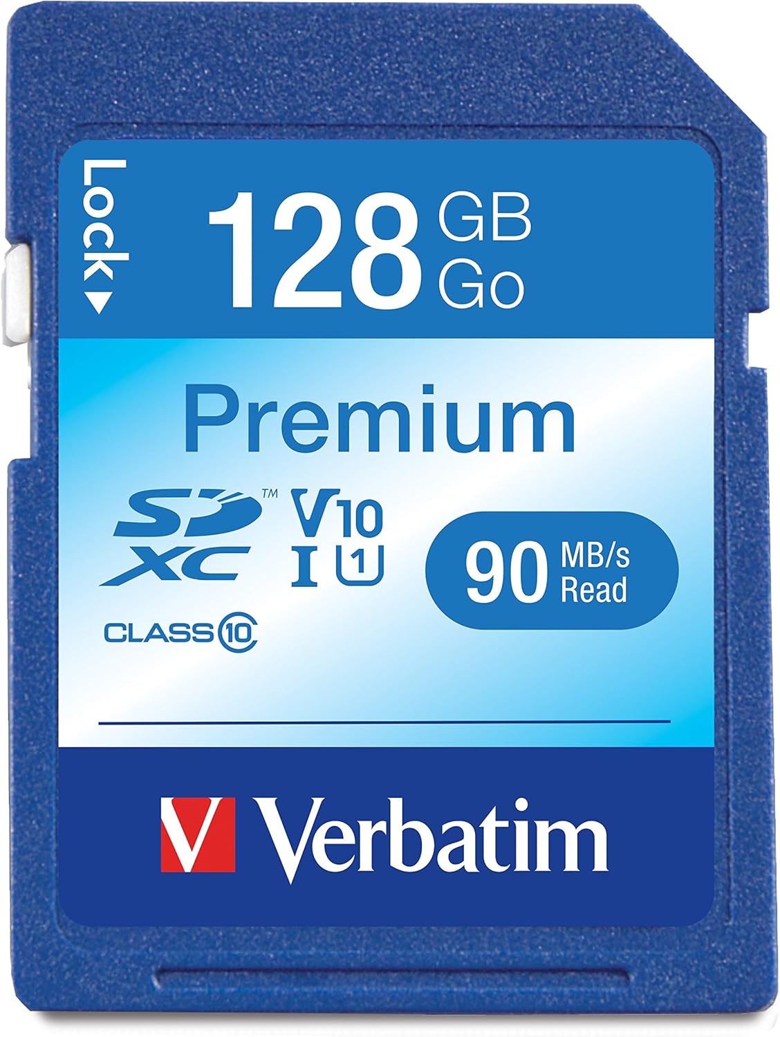 Verbatim 128GB V10 U1 10 Premium SDXC Memory Card, UHS-I Class